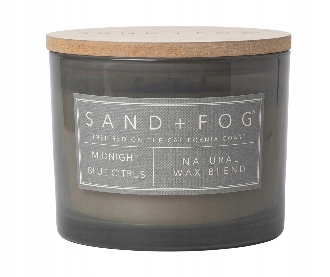 Sand Fog Vonná svíčka Midnight Blue Citrusové dřevěné víko