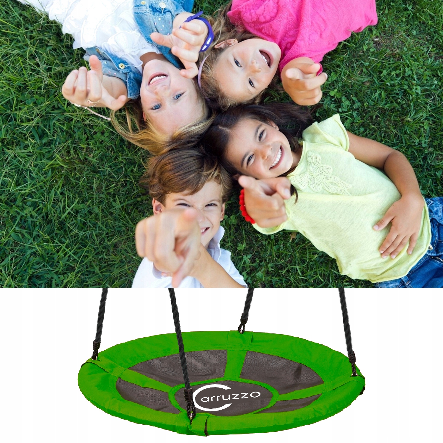 HUŚTAWKA OGRODOWA WISZĄCA DLA DZIECI BOCIANIE GNIAZDO WYTRZYMAŁA XL 80 cm Maks. obciążenie 120 kg