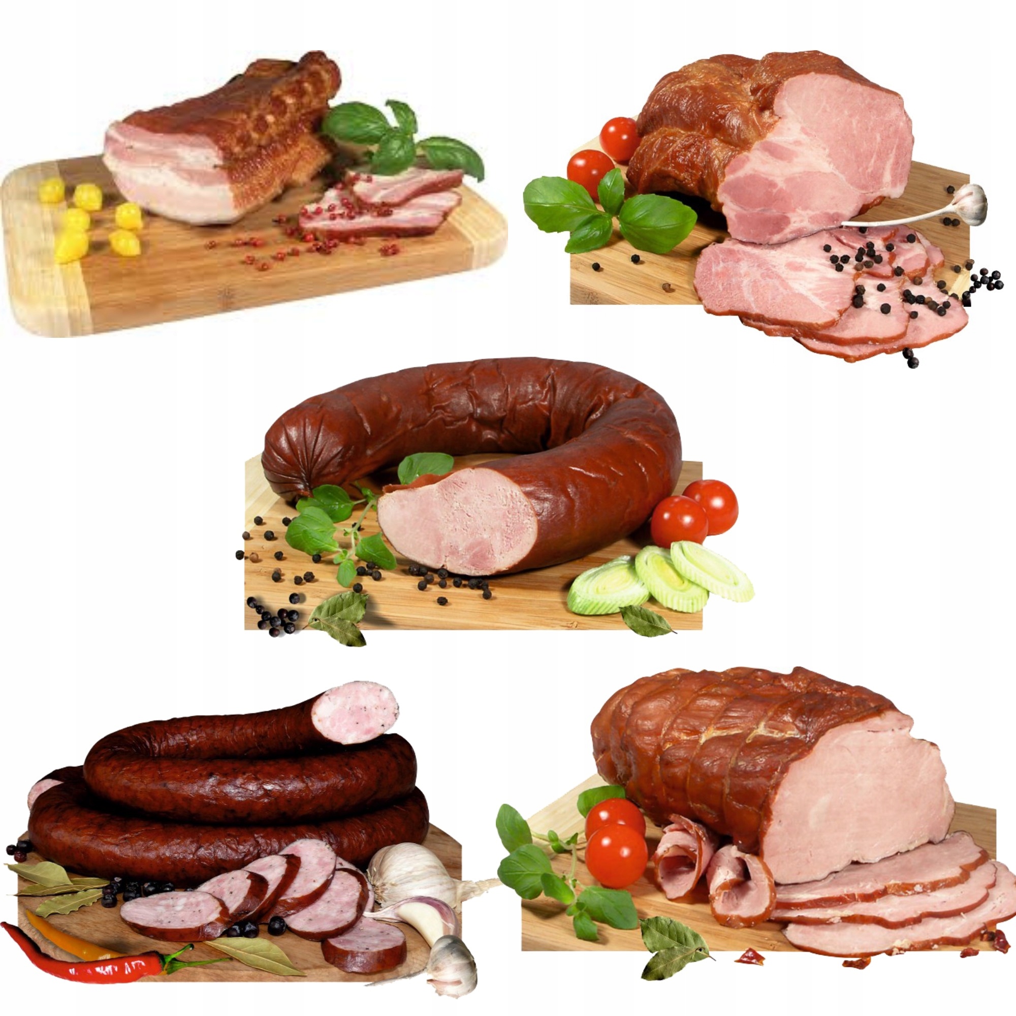 Zestaw Wędlin Premium XL 3,8kg szynka boczek kiełbasa baleron