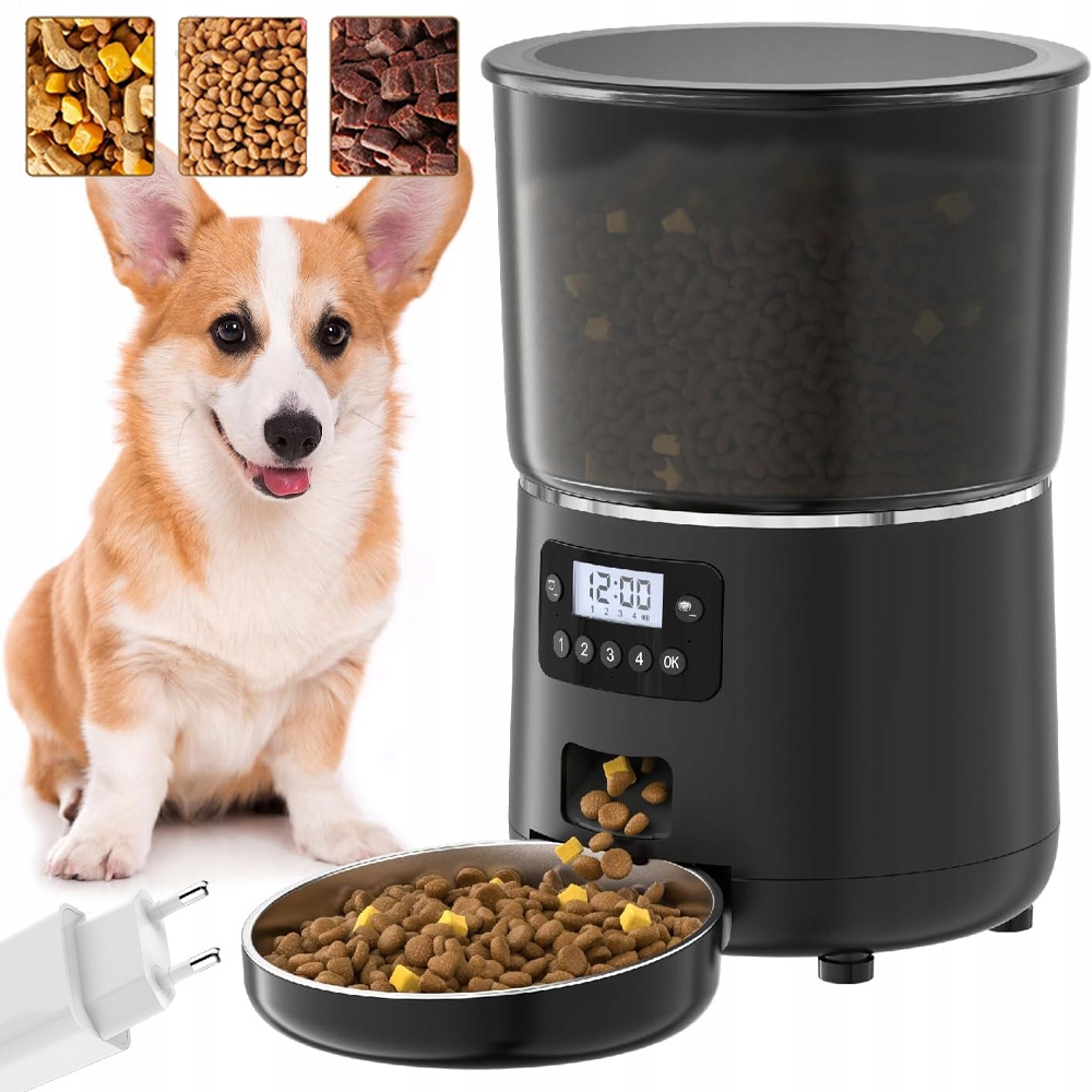 Levně Automatický Přenosný Dávkovač Krmiva Pro Psa Kočku Nádoba Odolná