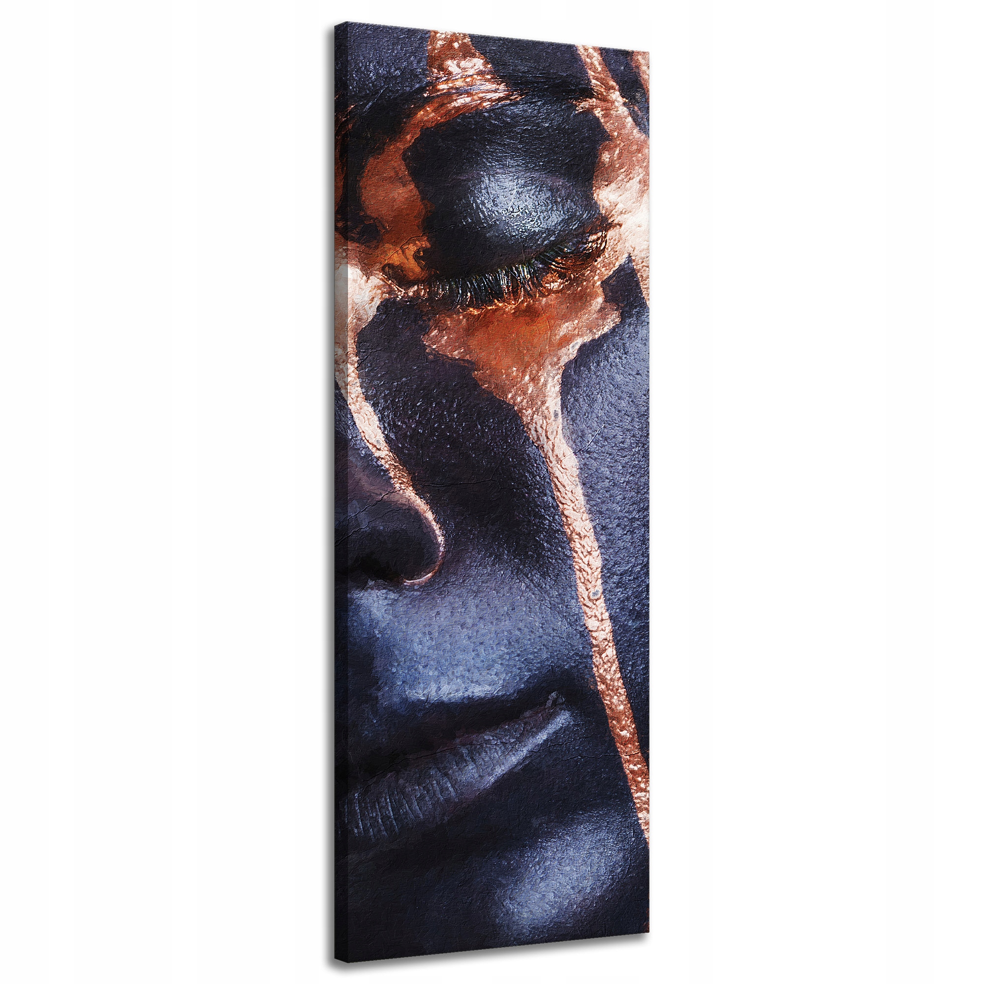 Obraz na plátně Černá Tvář Hnědé Pásky 40x120 cm Ideální jako dárek
