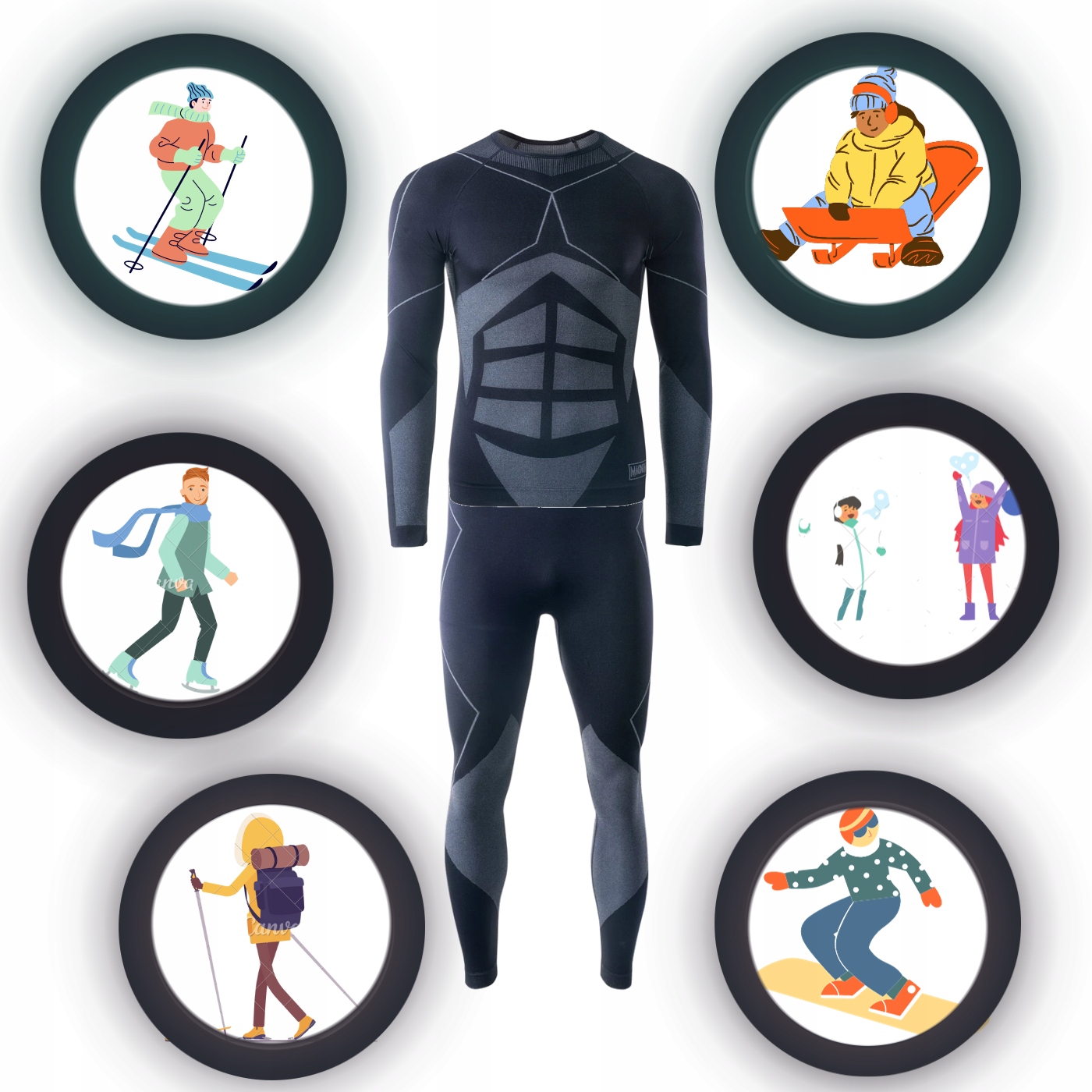 BIELIZNA TERMOAKTYWNA MĘSKA TERMICZNA CIEPŁA ZESTAW KOMPLET XXL Kod producenta JUPITER+MARS