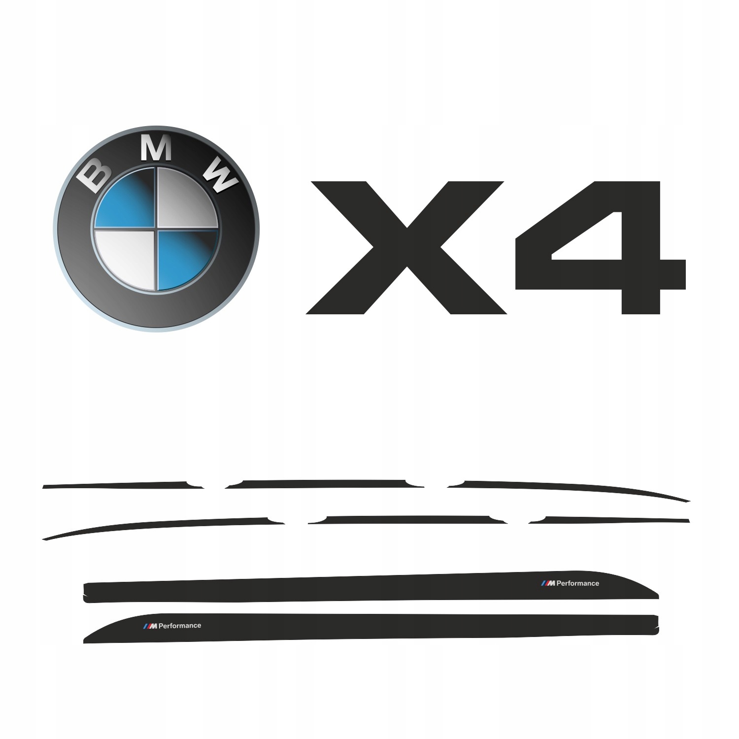 Nálepky Bmw X4 Performance, bočné pásy pod kľučky a prahy