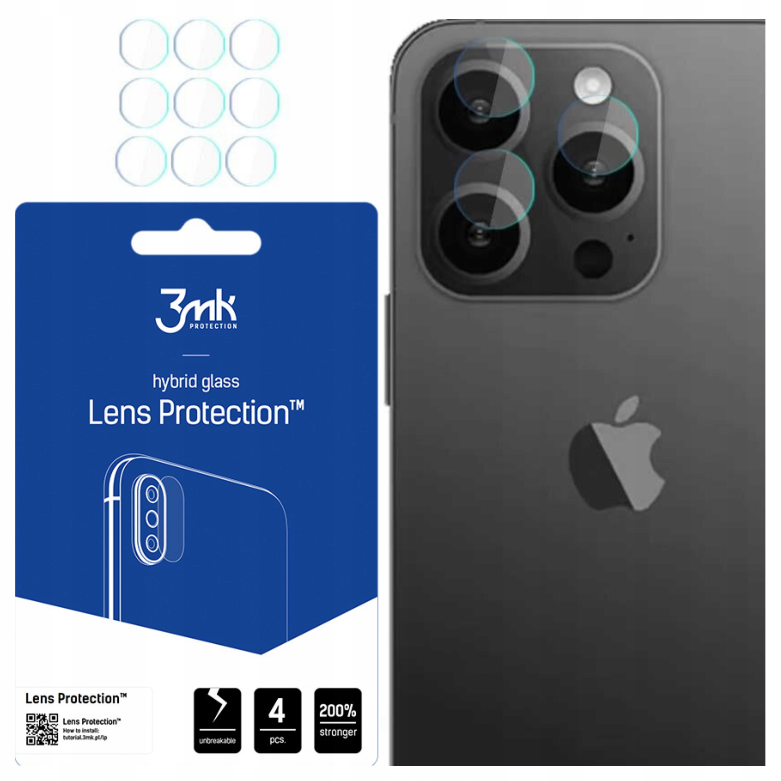 3MK Lens Protection Do Apple Iphone 15 Pro Max Szkło Ochrona Ekranu