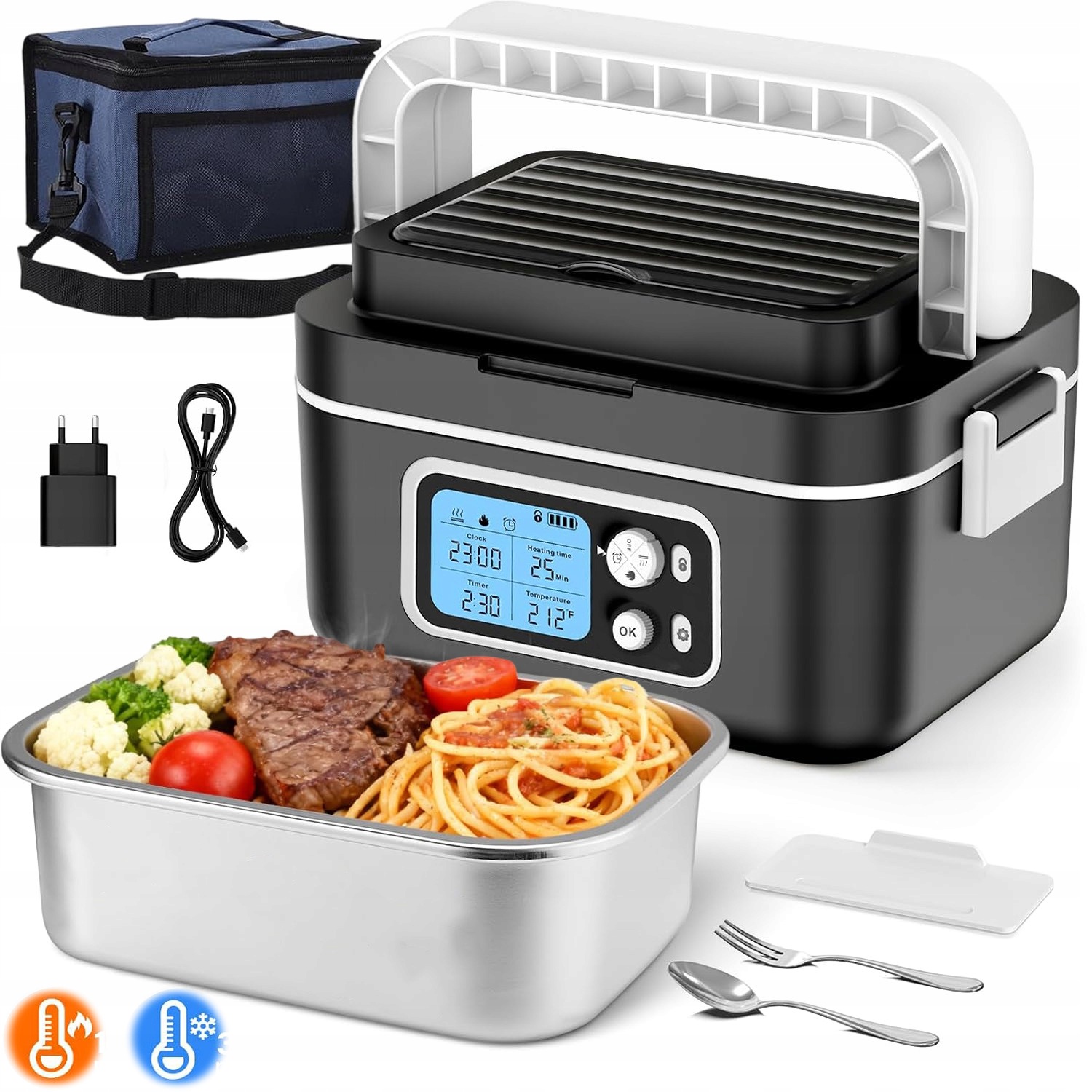 Elektrický Lunchbox, Termotaška a Nádobí, Rychlé Předehřívání, 304