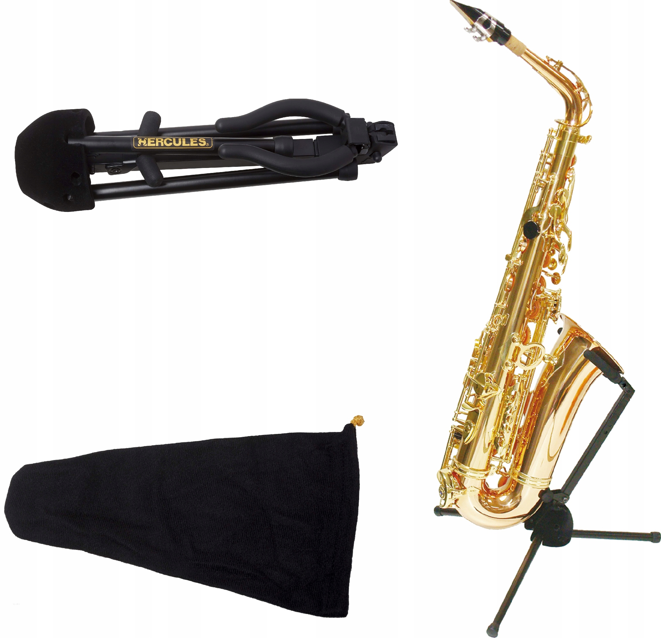 Stojan na alt saxofon skládací, uložitelný do nástroje Hercules DS431B