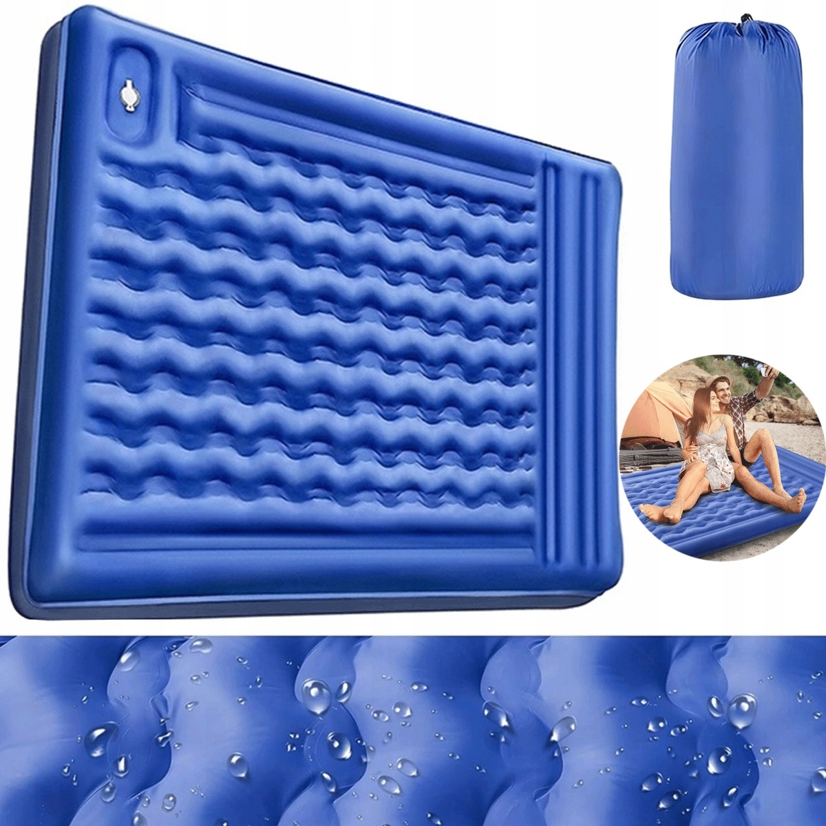 Vestavěná nožní pumpa Matrace 200 x 140 cm pro 2 turistické osoby