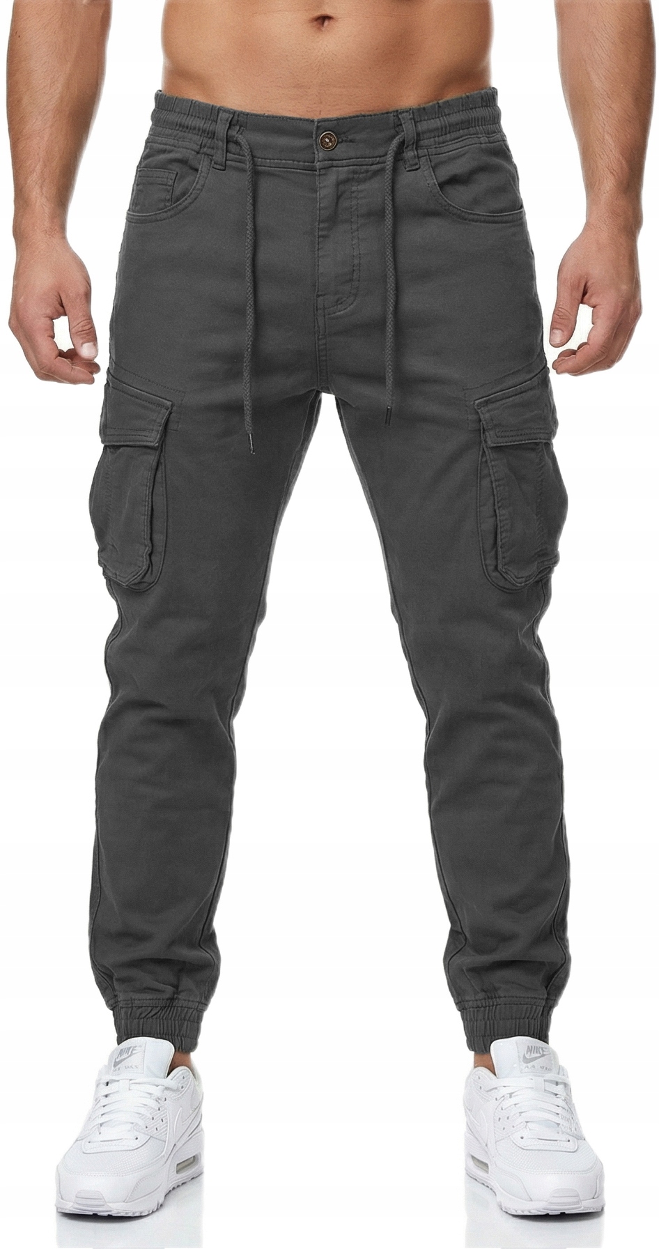 Bojówki Męskie Spodnie Elastyczne Joggery Jakość