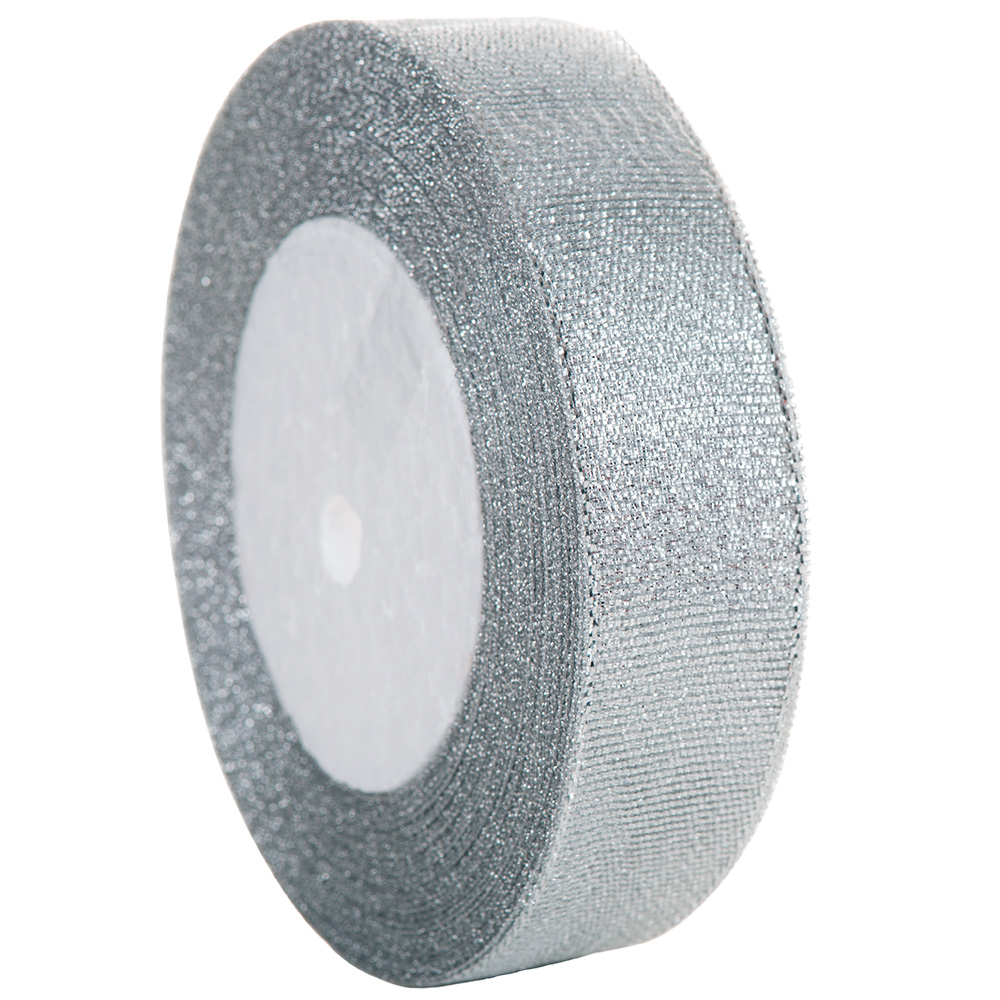 

Tasiemka Wstążka Brokatowa 25mm/22mb Srebro