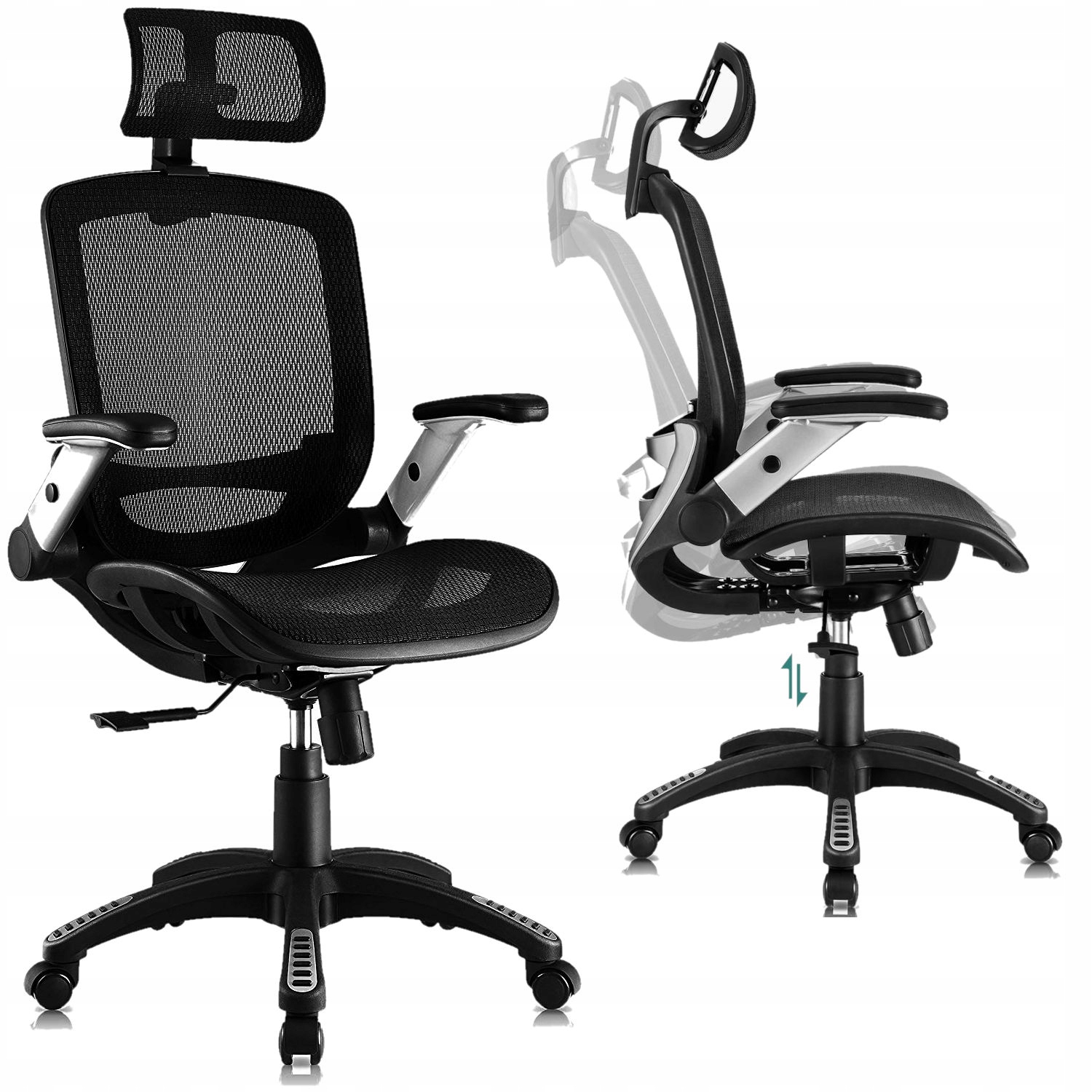 Fotel ergonomiczny biurowy Mesh Premium regulowany Mozos Ergo-c