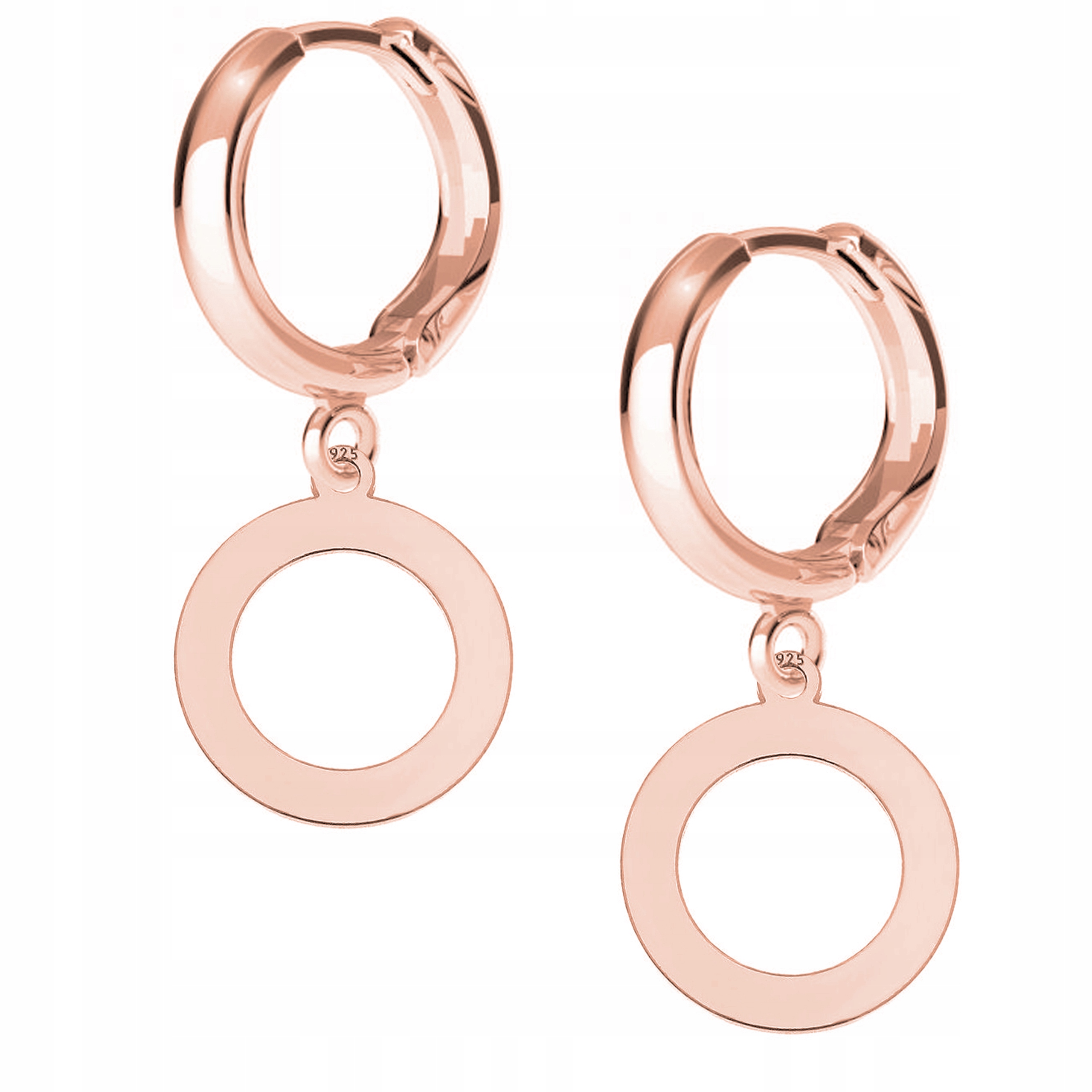 

Kolczyki Blaszka Otwór różowe złoto 925