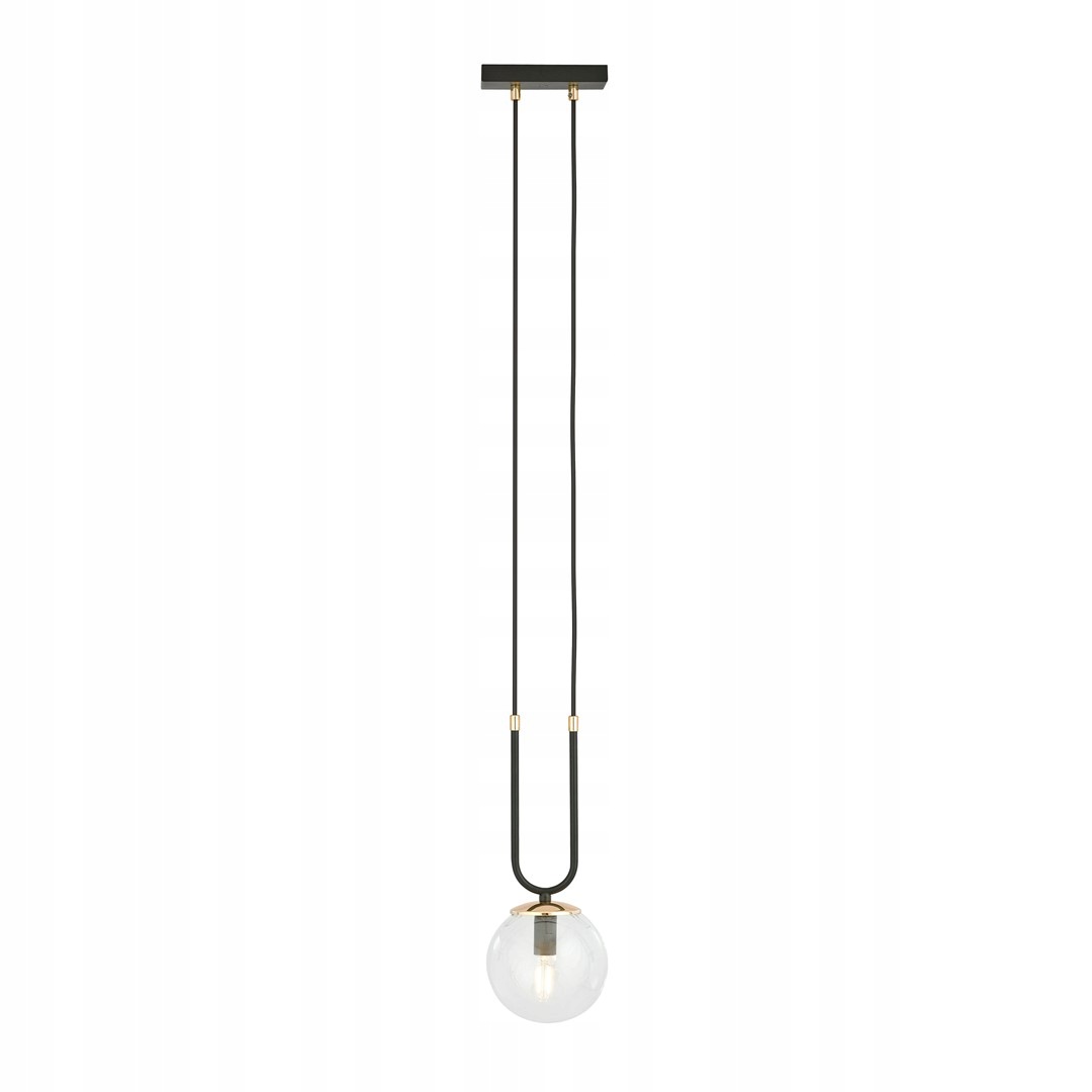 Závěsná lampa Glam 1-bodová černá s průhledným stínidlem E14