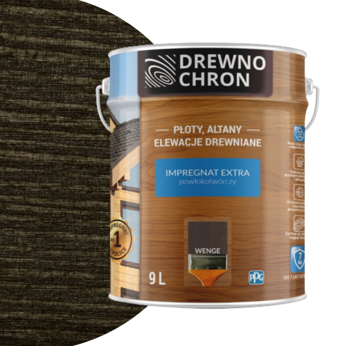 Drewnochron Impregnát Extra na dřevo 9L Wenge