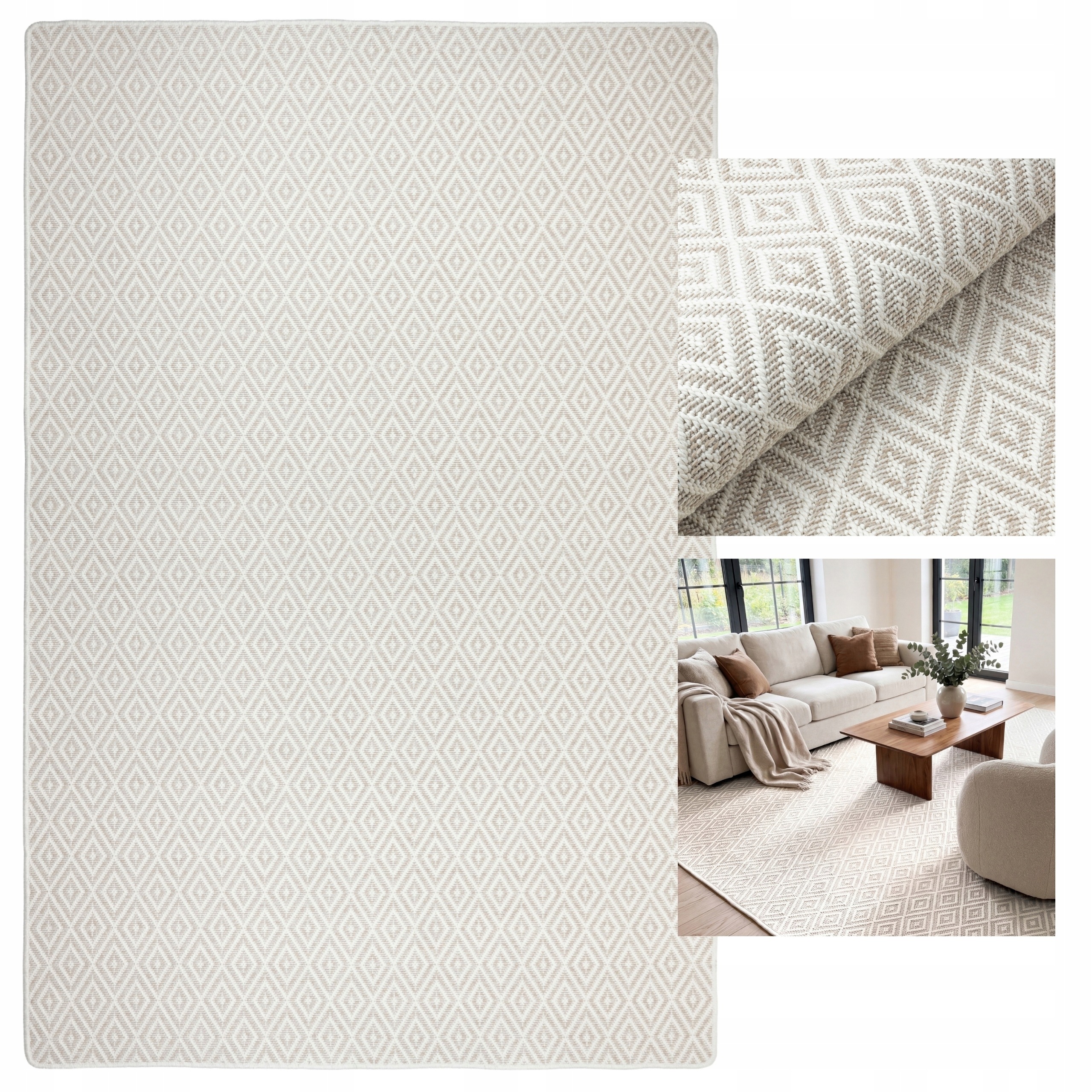 Dywan do Salonu Nowoczesny 300x400cm Sznurkowy Wodoodporny 3x4m XXL Ogromny