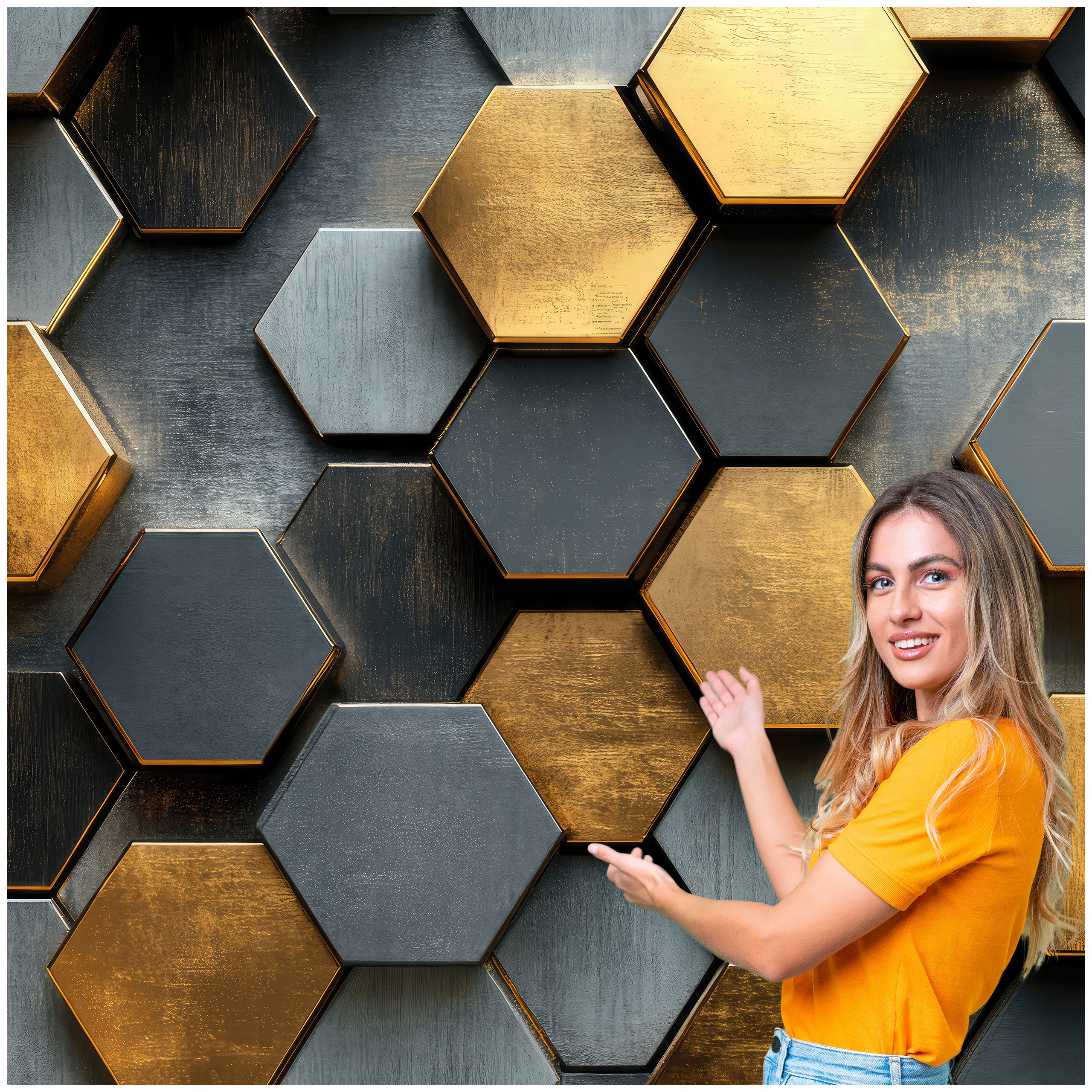 Fototapeta 3D Mládežnický Hexagon Medová Plástev Pro Chlapce 588x260 HPM04F