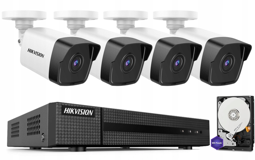 Sada Kamer Hikvision 4Mpx Ip Poe Disk 2TB Mrak