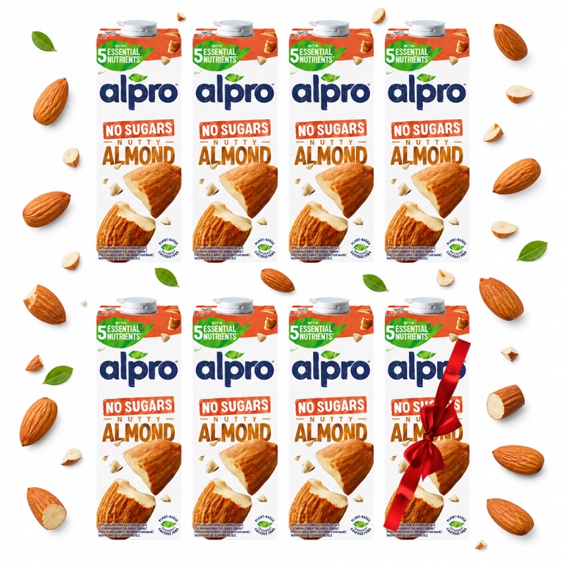 Alpro Napój Migdałowy Niesłodzony Roślinny 1l Kremowy Doskonały do Kawy 7+1