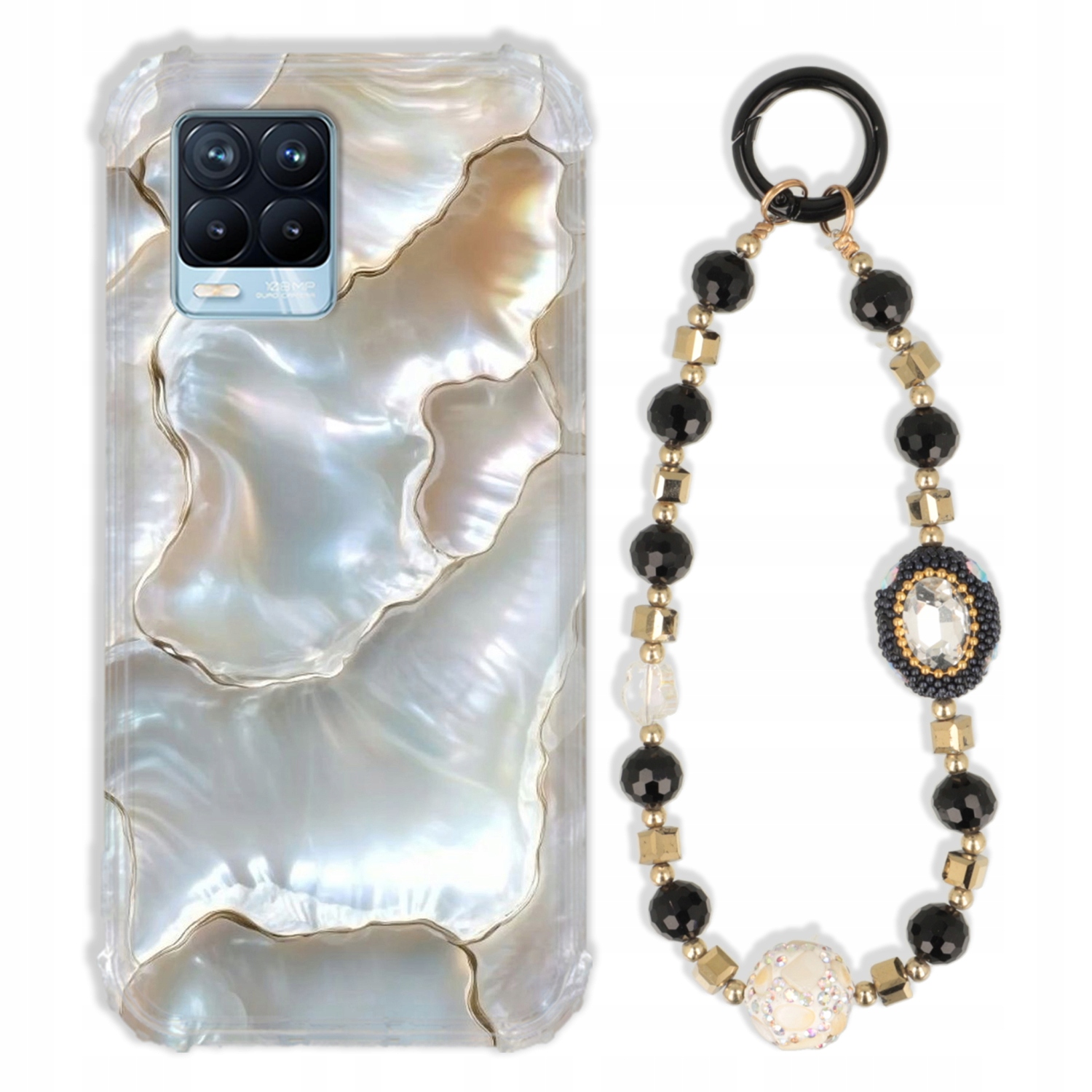 Puzdro Pre Realme 8 Pro Case Antishock Zirkóny Čierno Zlaté|odolné|silné