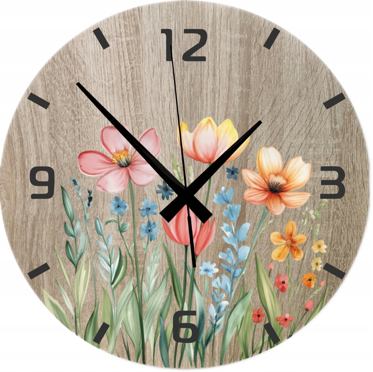 Dekorativní nástěnné hodiny Jarní květiny Květiny 45 cm