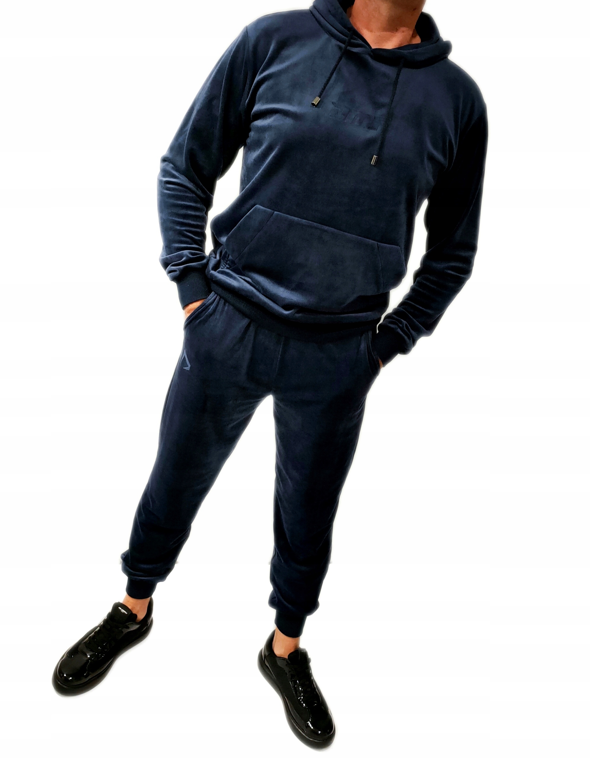 Komplet dresowy dres męski welurowy bluza kangurek Premium Dmf XL