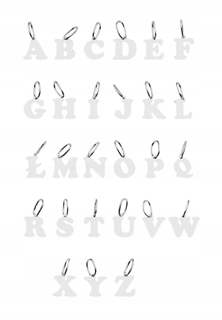 WISIOREK ZAWIESZKA LITERKA SREBRO 925