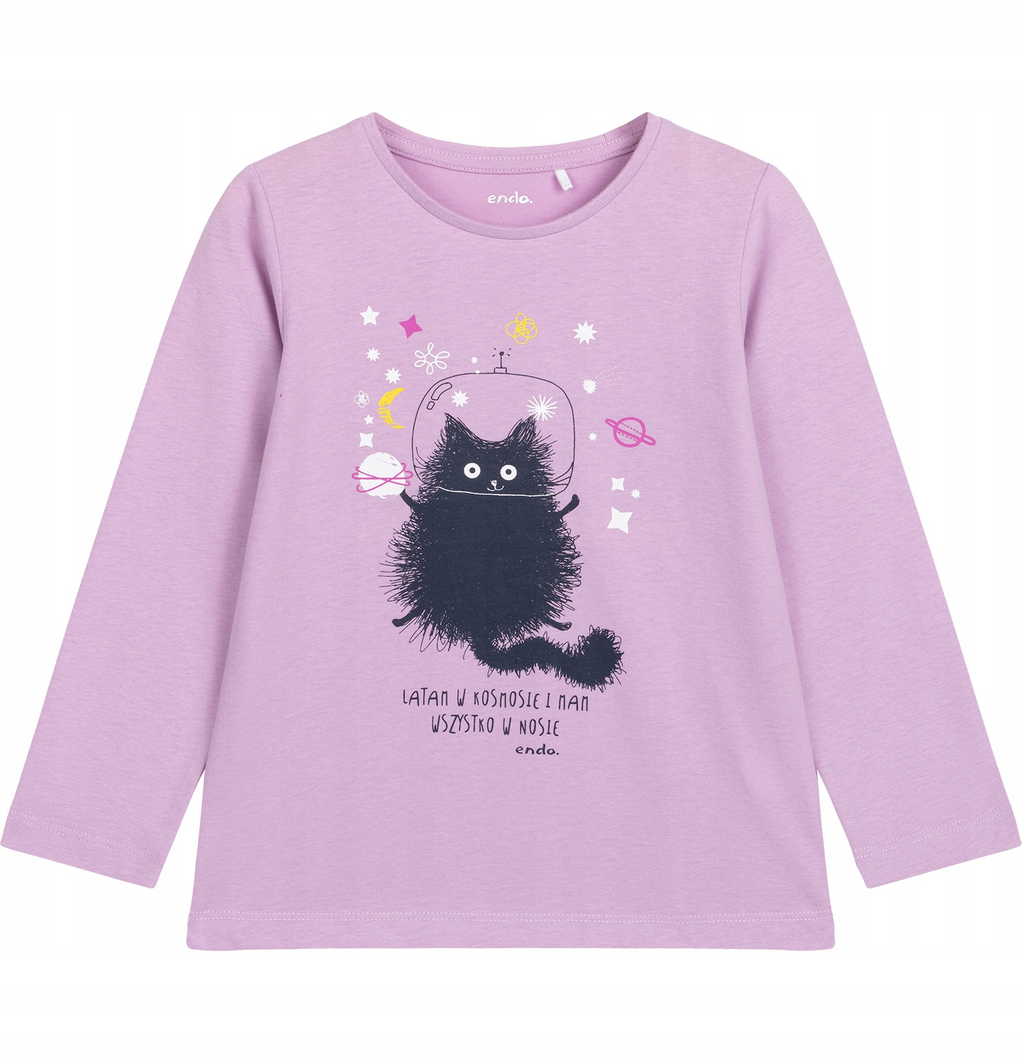 Bluzka z długim rękawem dziewczęca dziecięca 164 bawełna Astro Kot Endo Liczba sztuk w ofercie 1 szt.