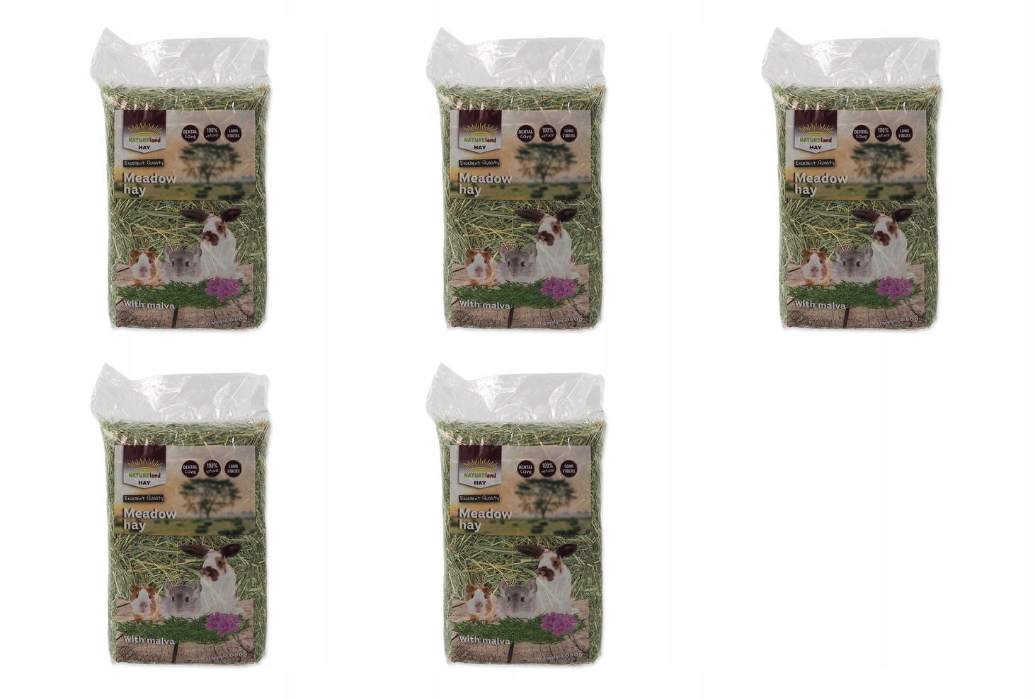 Levně Seno Nature Land s květy slézu 0,65kg balení 5 ks