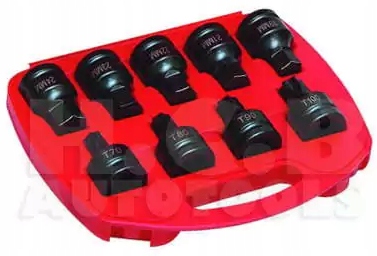 Udarové nástavce 3/4 Torx T70-T100 Sada Hex Imbus H19-H24 9ks H.c.b