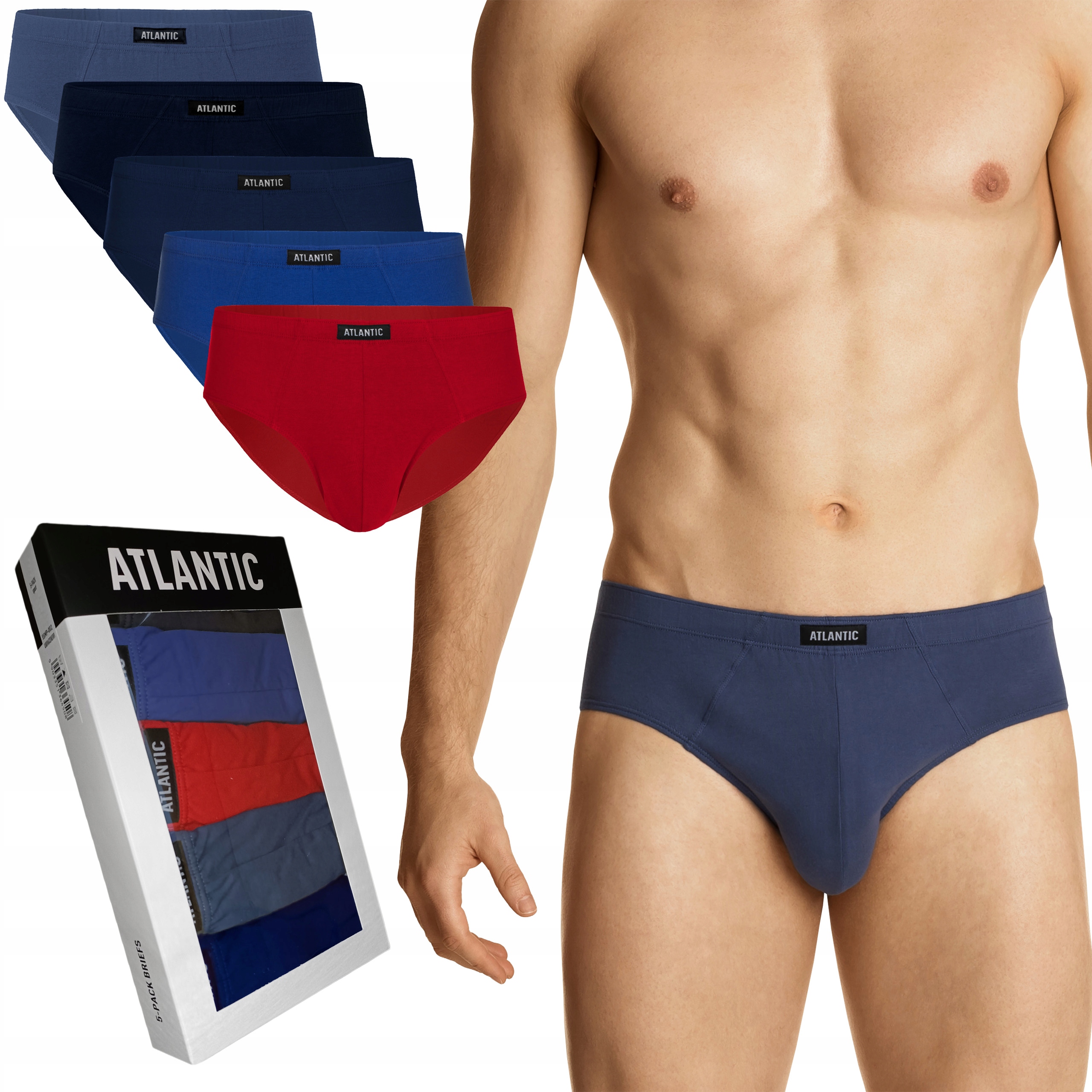 

Atlantic Bawełniane Slipy męskie majtki 5-Pac XL