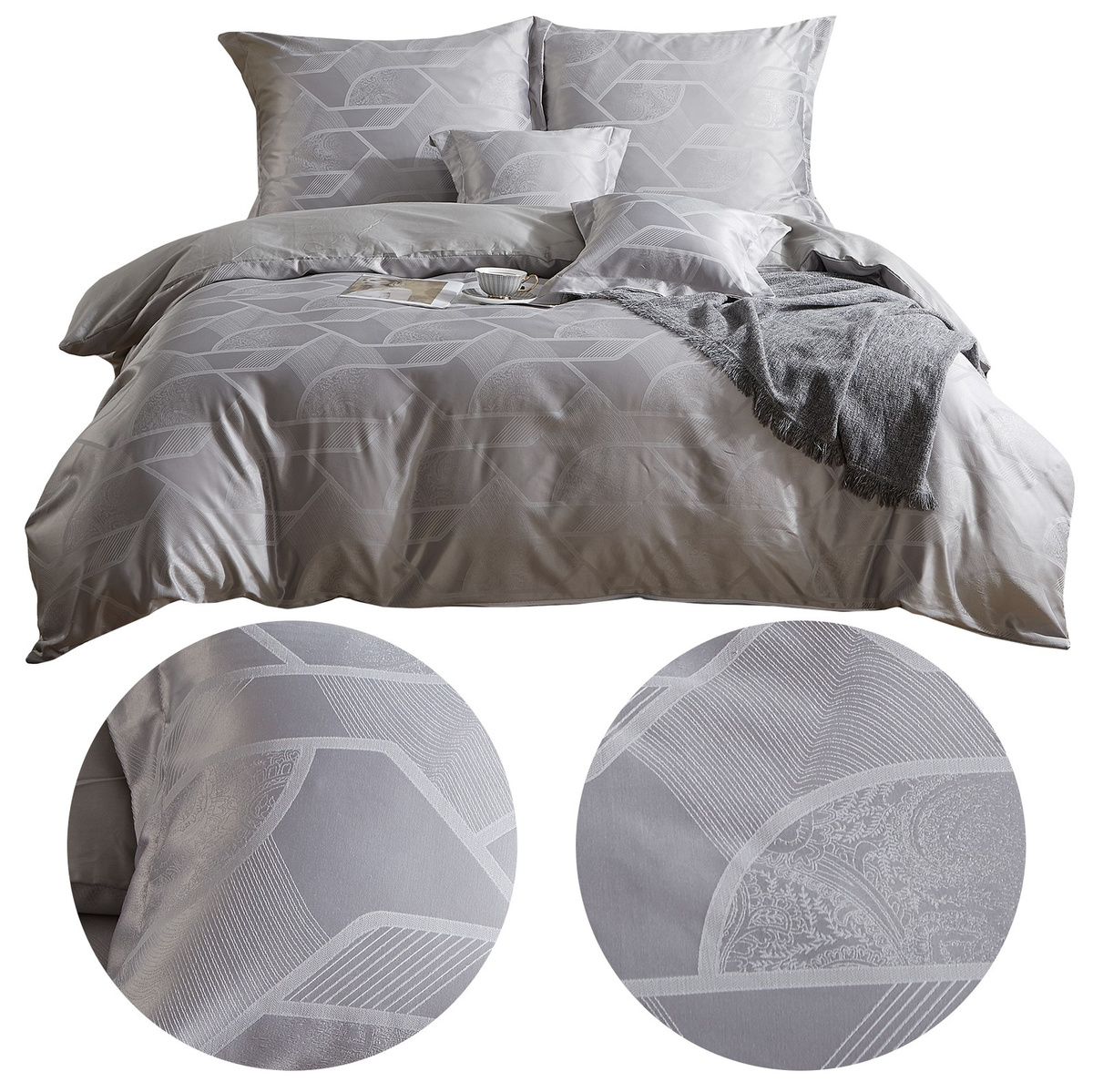 Posteľná Bielizeň 220x200 5cz Atlasový Vyšívaný bavlnený satén v krabici