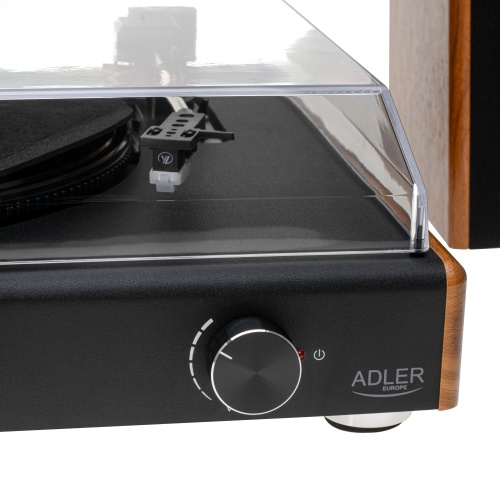 Gramofon Audio Czarny Bluetooth i USB Retro z Głośnikami BT Adler AD 1915