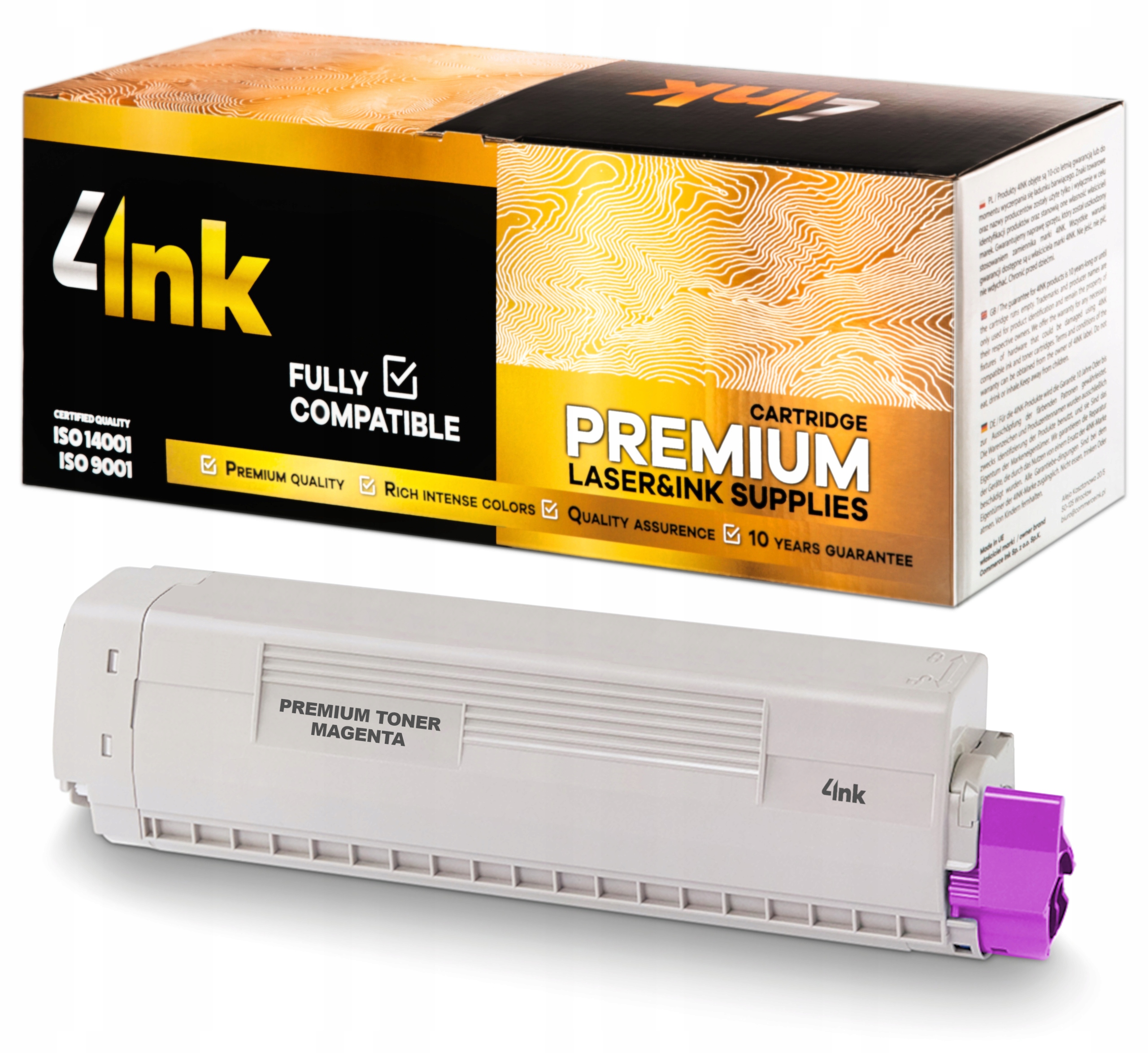 4x TONER DO OKI MC853 MC853dn MC873 MC883 MC883dn Kolor czarny (black) niebieski (cyan) czerwony (magenta) żółty (yellow)