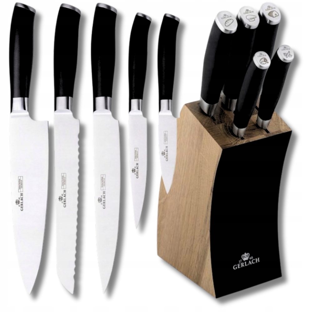 Kuchynské nože Gerlach v bloku Kuchynský nôž šéfkuchára Kompletná sada
