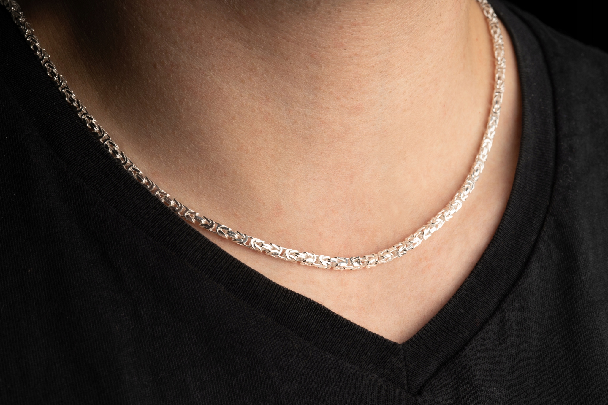 Stříbrný Řetízek Pro Muže Manžela Chlapce Královská Vazba Byzantýna 60