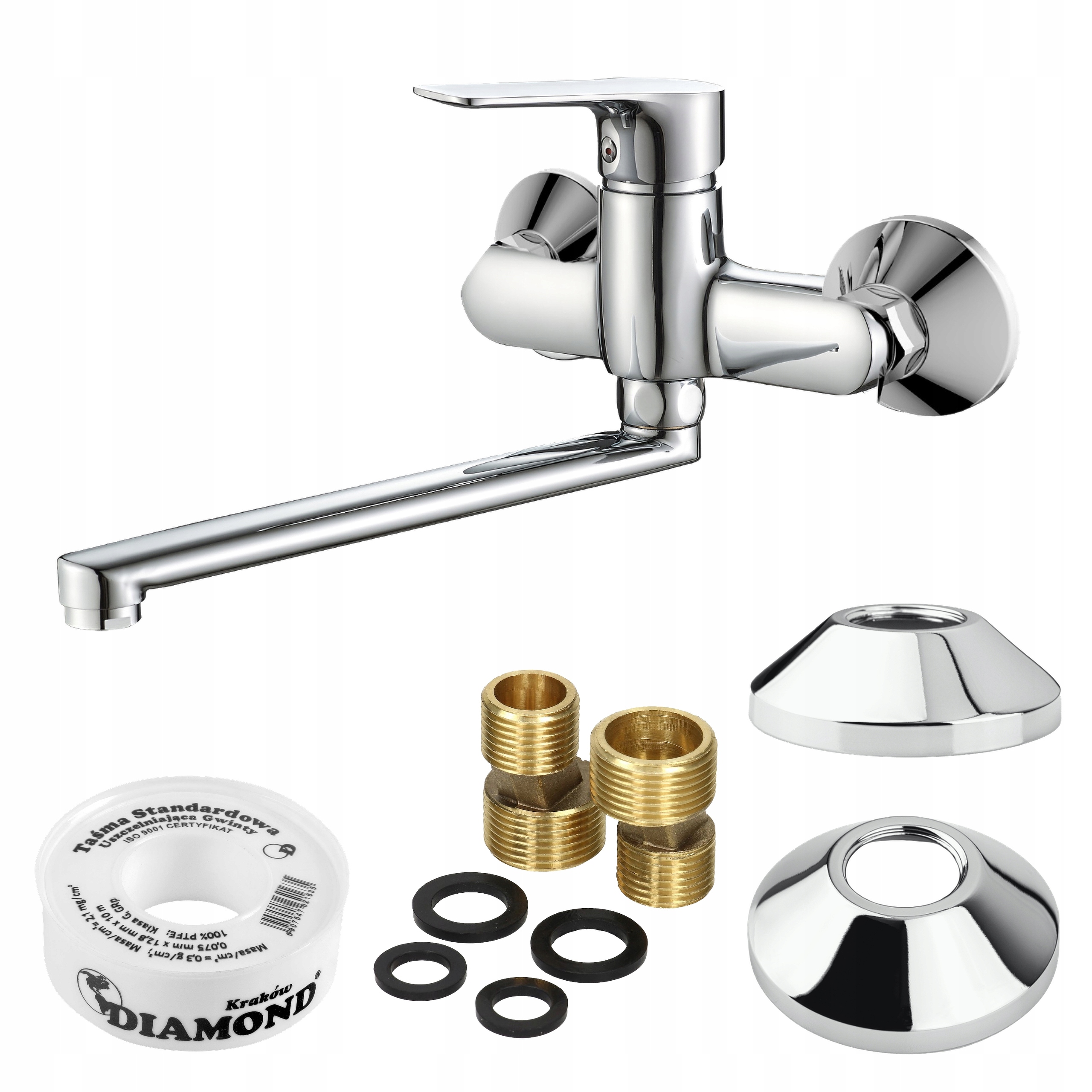 Umyvadlová nástěnná baterie s krátkým výtokové ramínko, pohyblivá, 25 cm, Polska, Sotbe