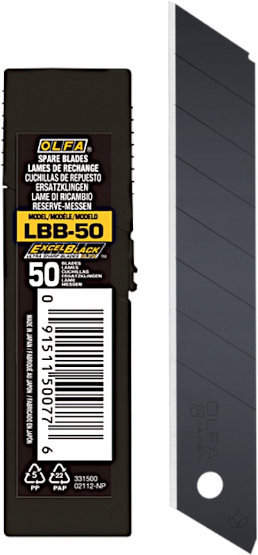 

Ostrza Łamane Olfa Japan LBB-50 Czarne 18mm 50szt