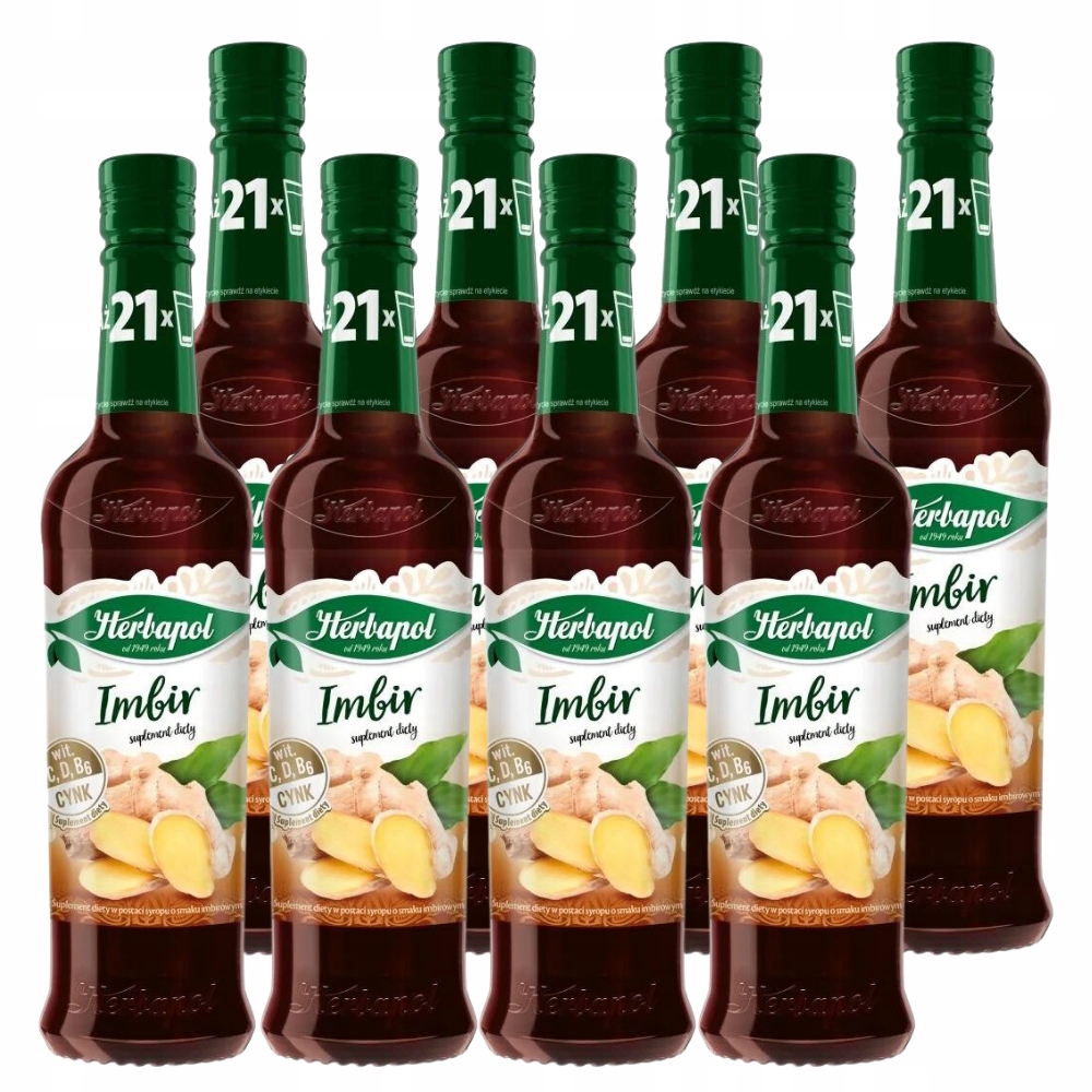 Levně Sada 8 x sirup Herbapol Zázvor 420 ml