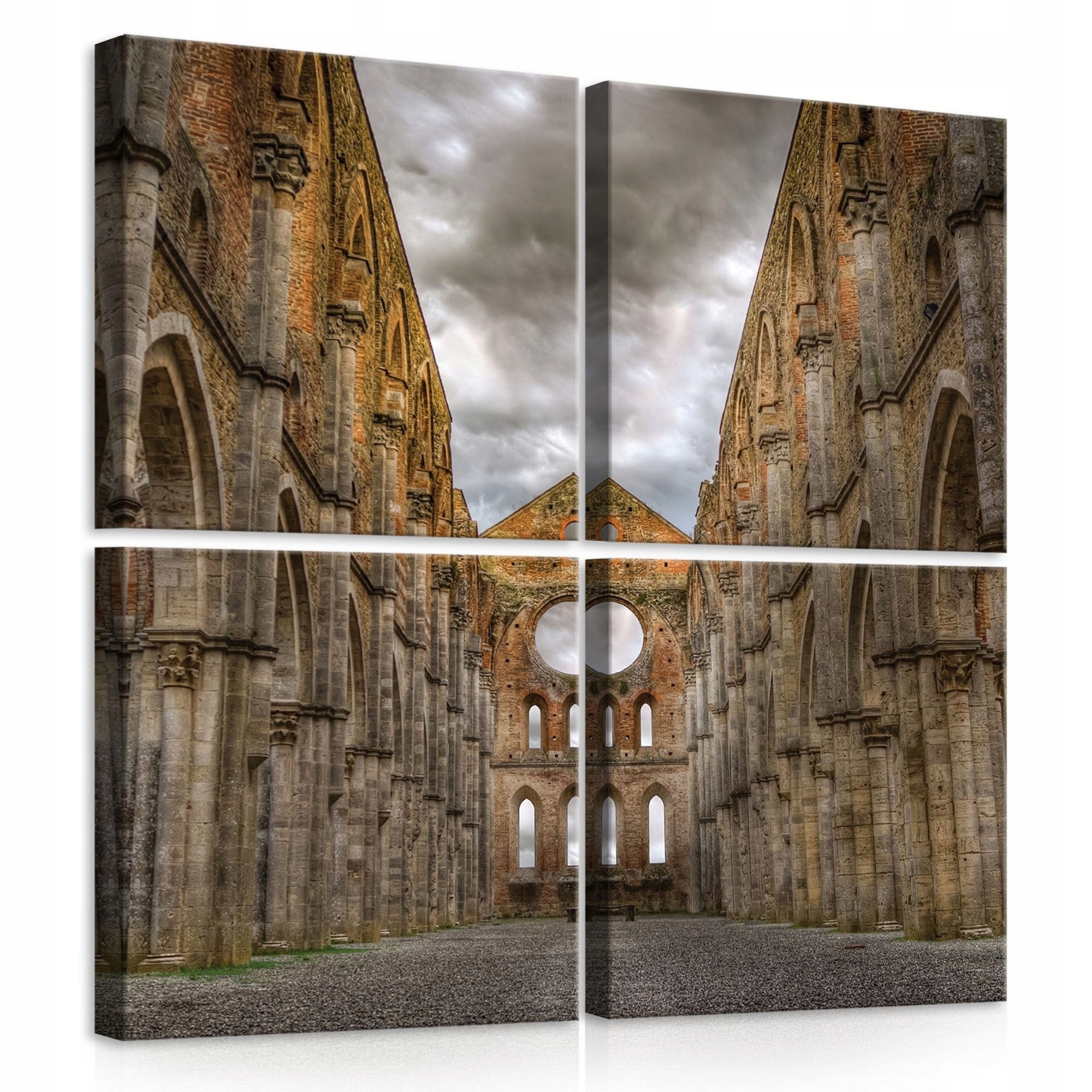 Obraz 50x50 Ruiny opatství gotika historie čas mraky drama melancholie