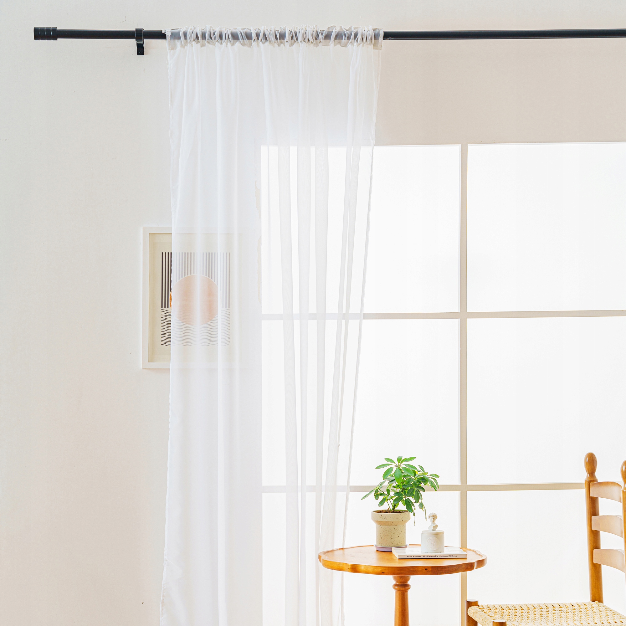 FIRANA GOTOWA NA TAŚMIE 145X250 FIRANY DO SALONU SYPIALNI WOAL BIAŁA Kod producenta Firany jak zasłony na taśmie