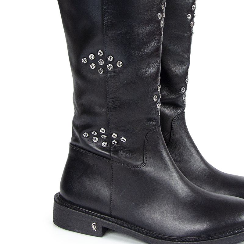 CARINII B9853 KOZAKI OFICERKI SKÓRA LICO CZARNE 38 Rozmiar 38