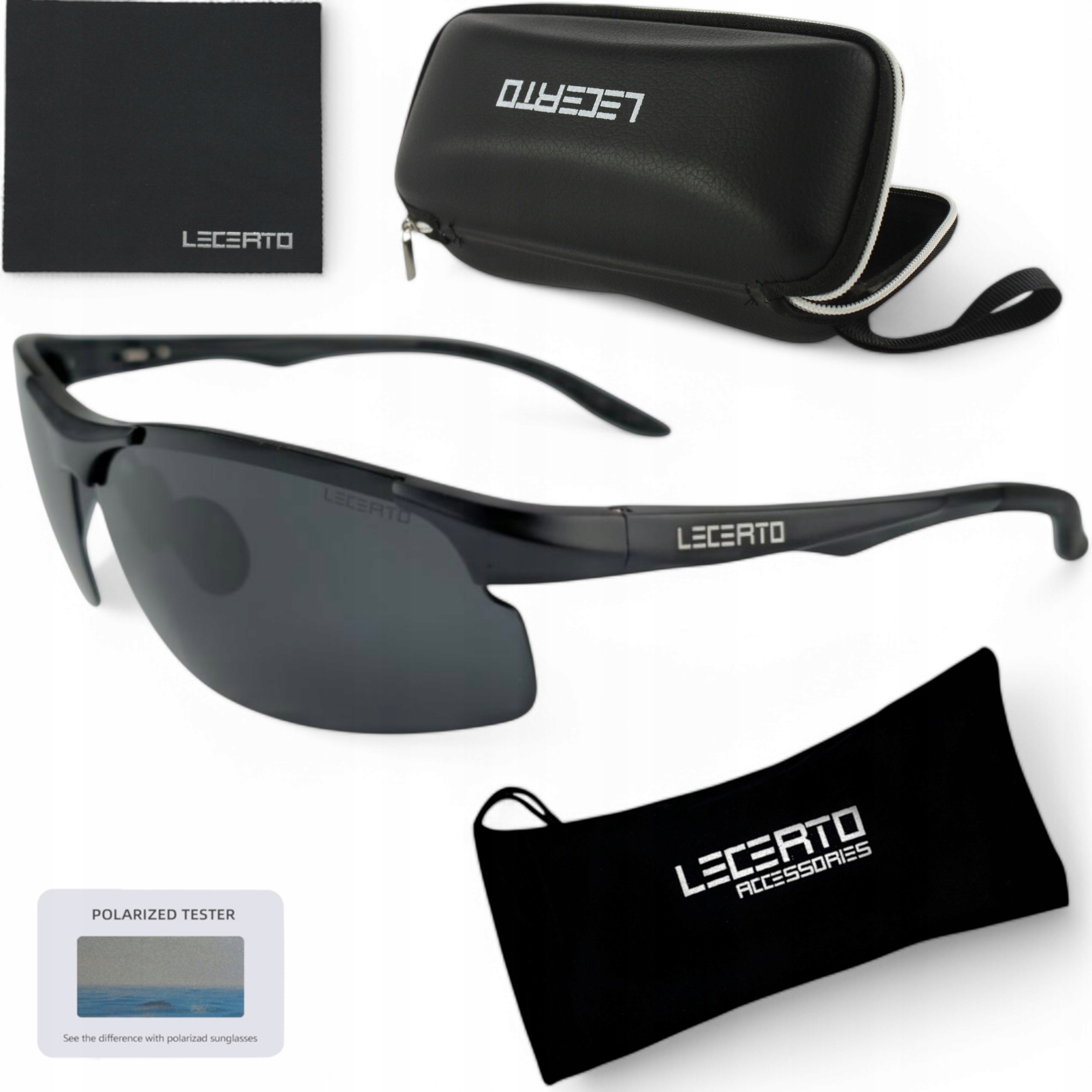Lecerto Aluminiowe Okulary Przeciwsłoneczne Polaryzacyjne UV400 Premium