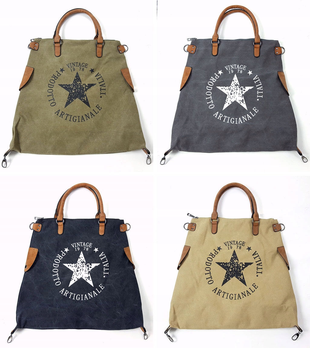 

Torebka Gwiazda Vintage Worek Shopper Bag Torba XL
