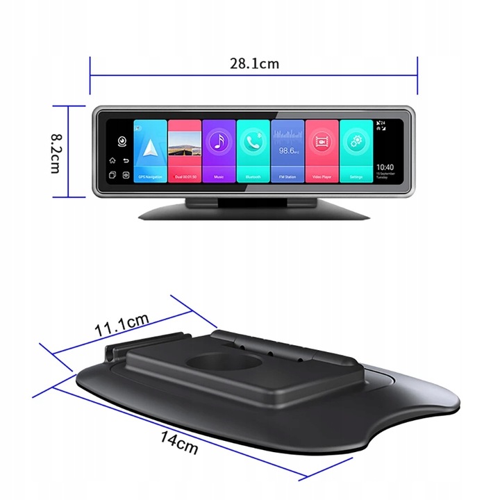 360° Rejestrator 4 Kamery Lusterko Android ADAS 4G Wyświetlacz LCD lusterko