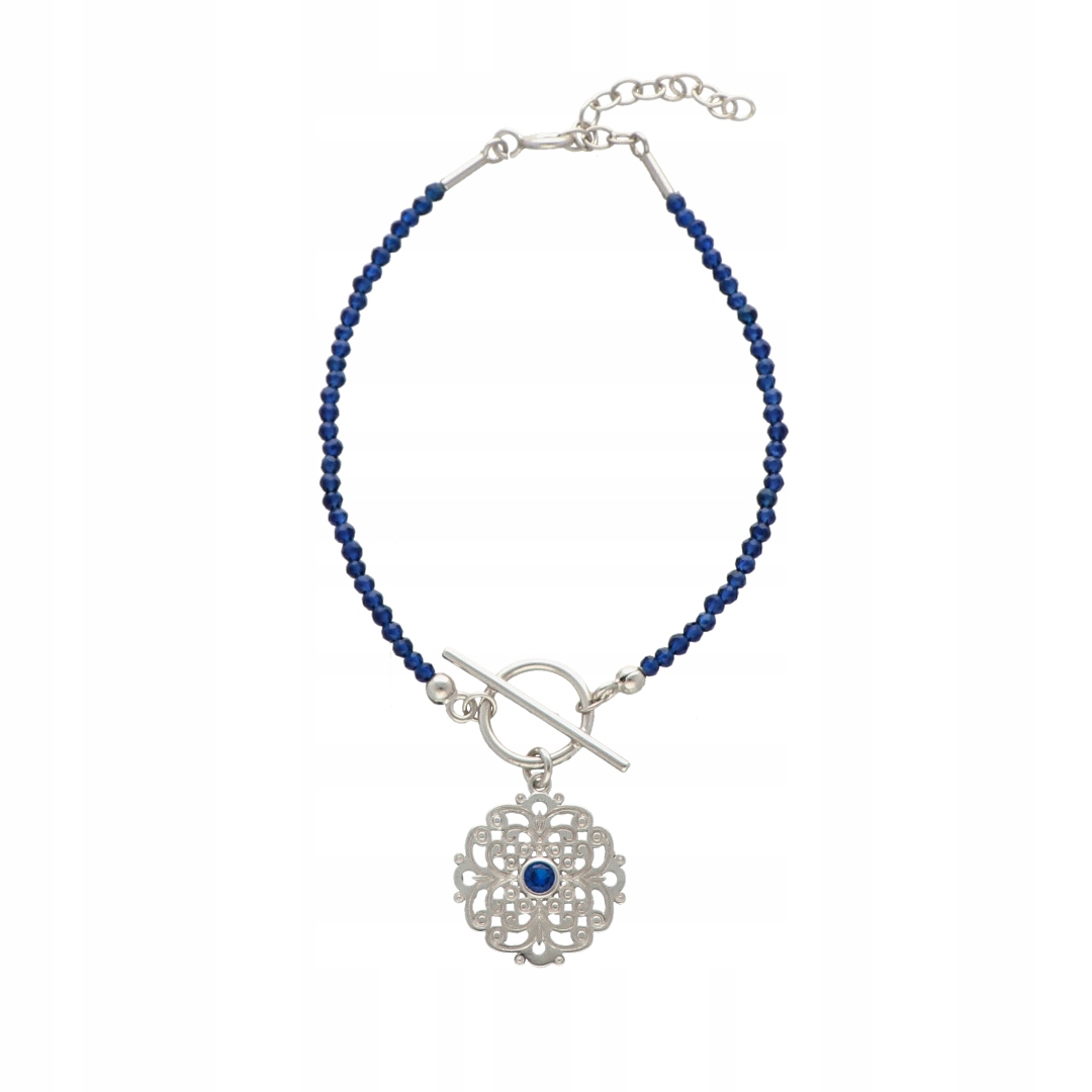 Náramek s modrými spinely stříbro