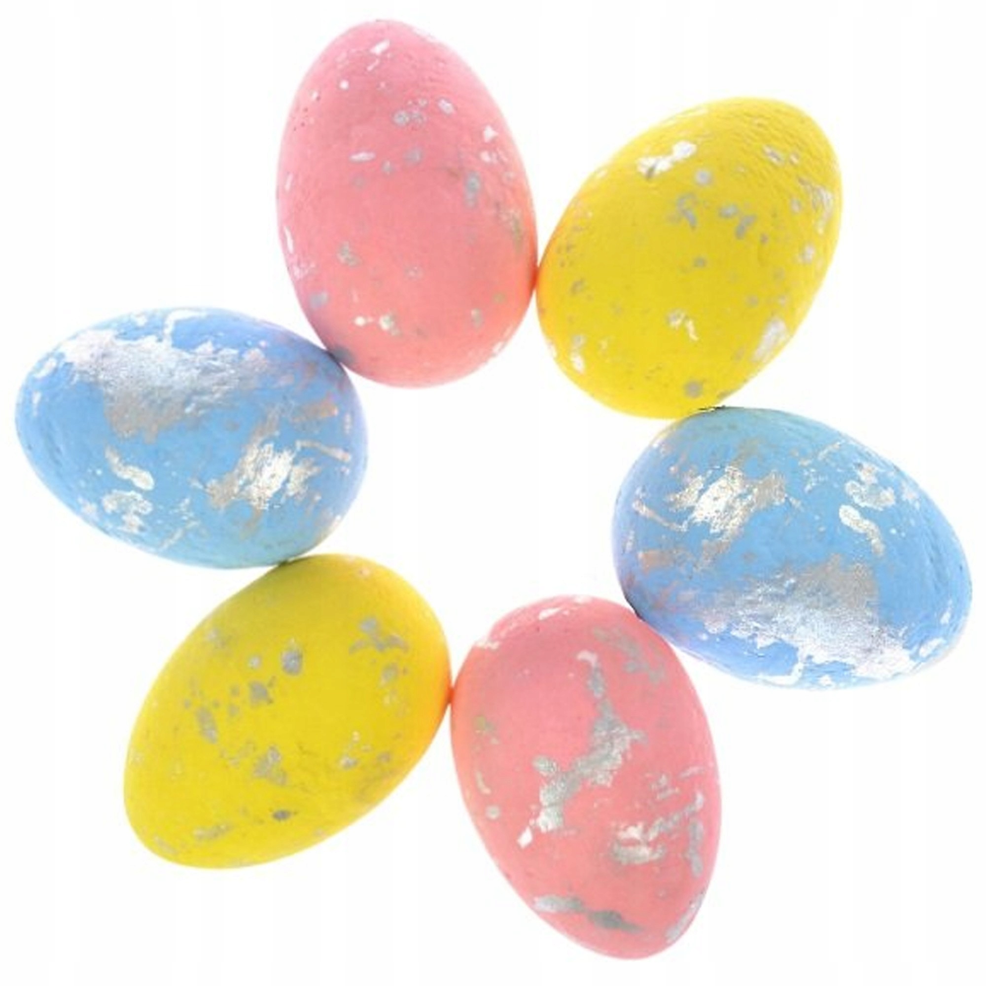 JAJKA WIELKANOCNE Z ZAWIESZKĄ POSREBRZANE JAJA 6SZT OZDOBA WIELKANOCNA