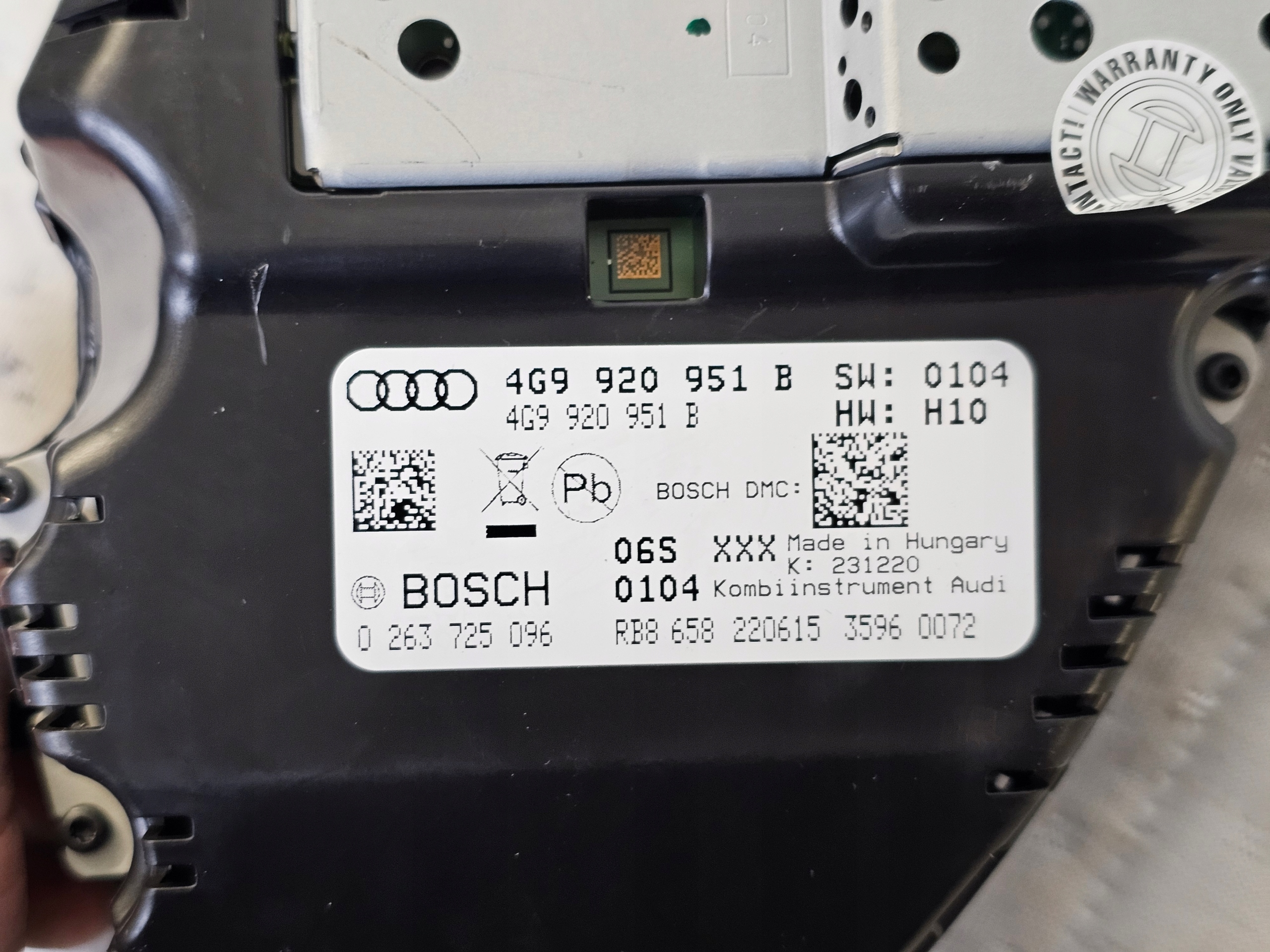 спидометр Audi OE 4G9920951B