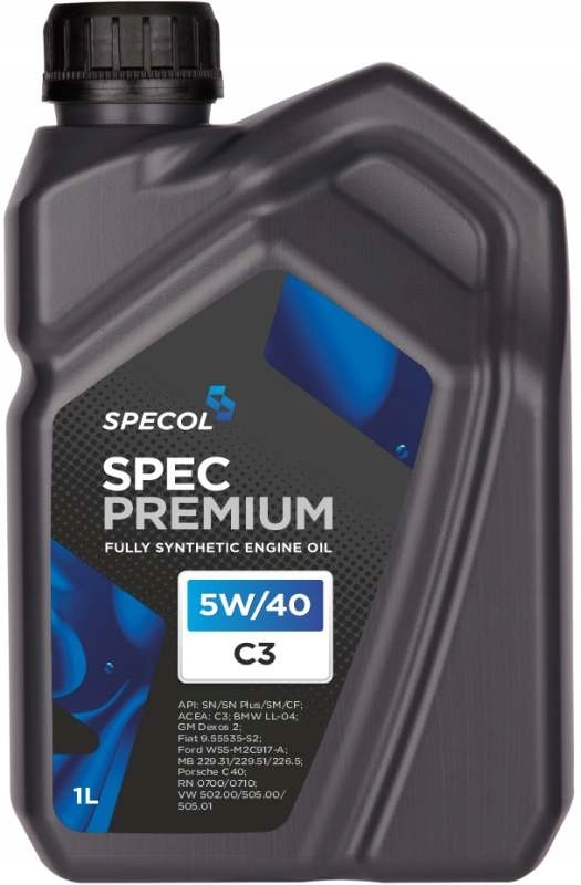 Olej Specol 5W40 1L C3 Sn+ LL04 Dexos2 Dpf Twc syntetyczny Premium