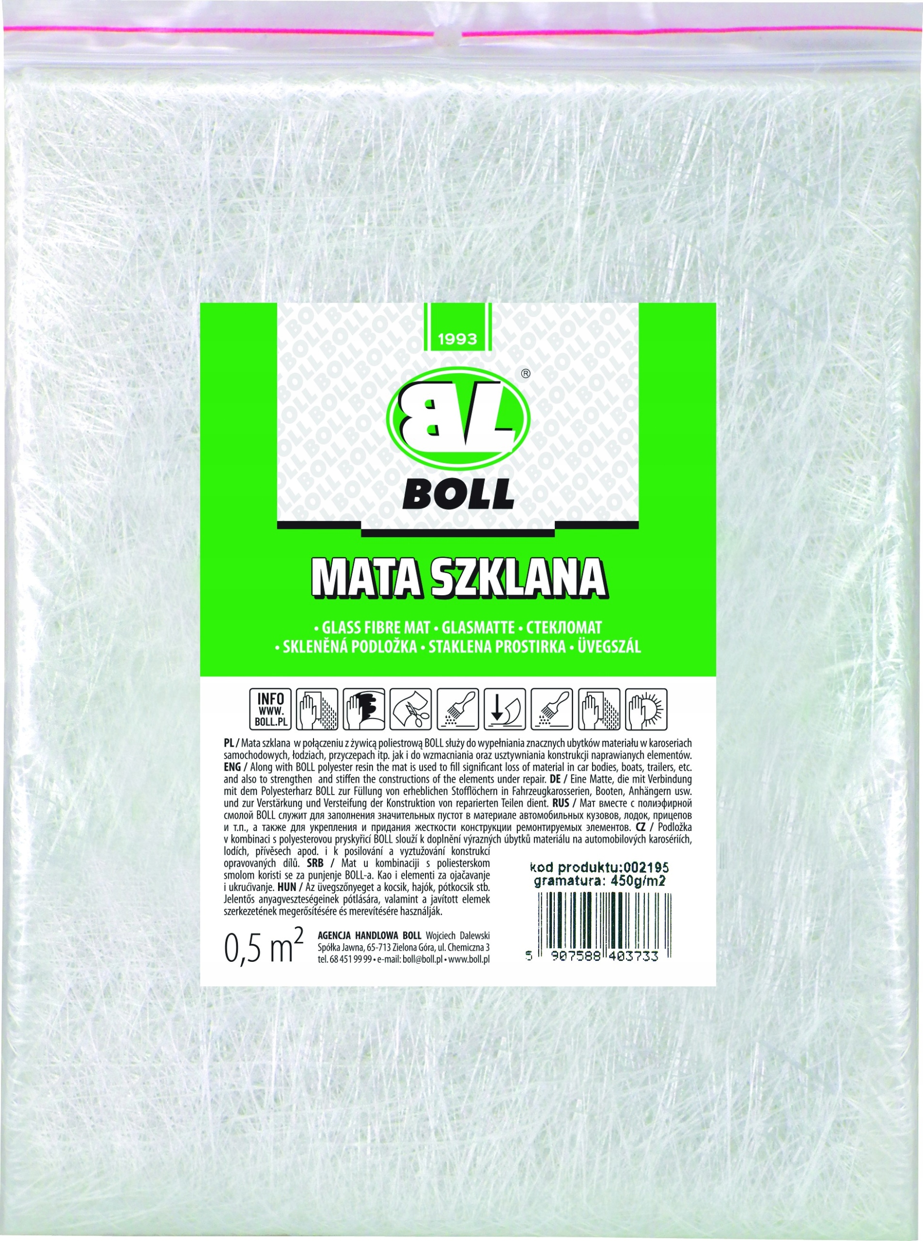 

Boll mata szklana 450 g m2