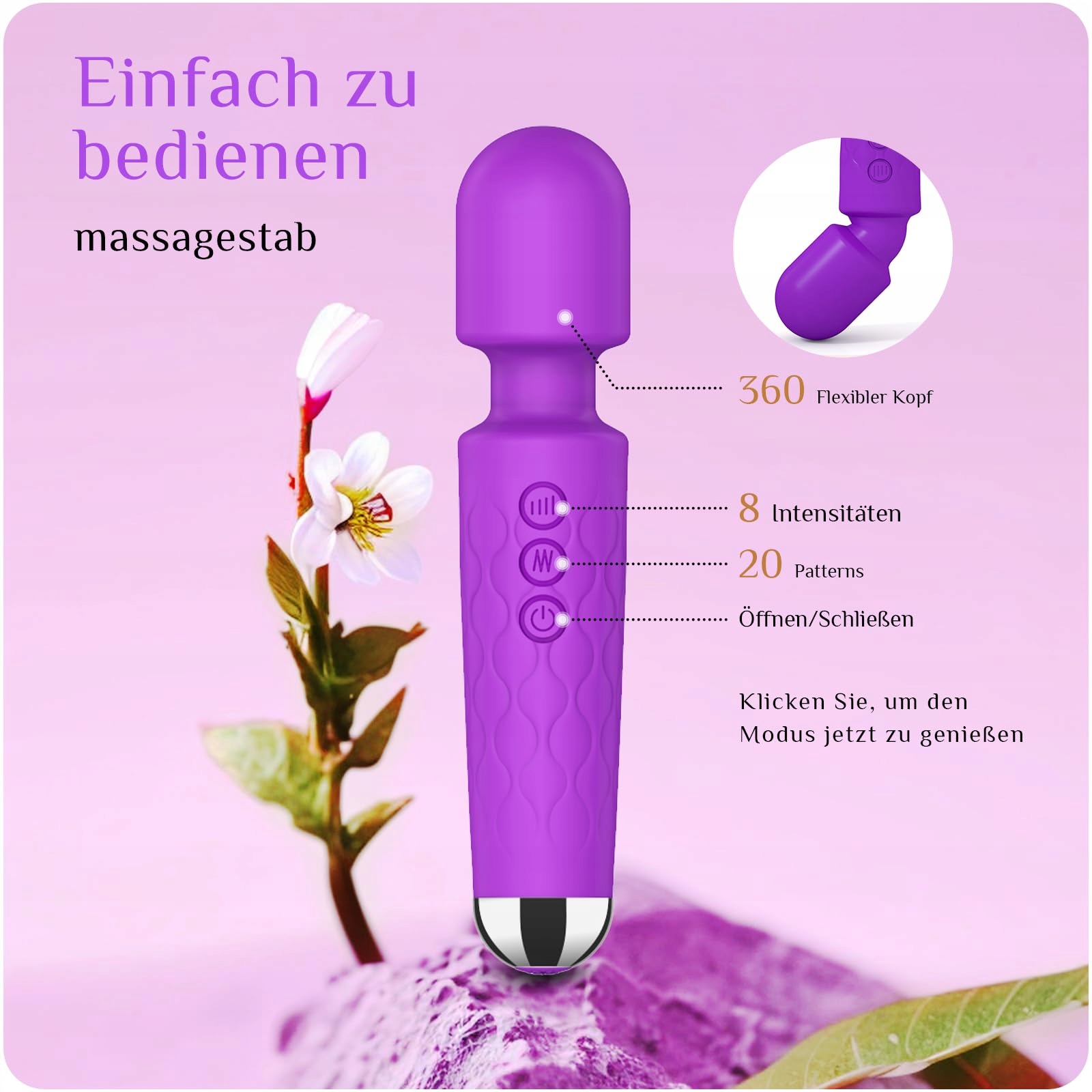 DILDO VIBRATOR Dla Kobiet 8 Intensywności 20 Częstotliwości — miniatura 4