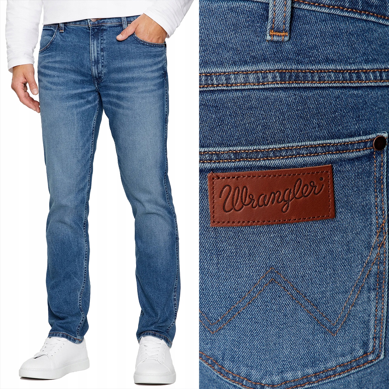 Wrangler Greensboro Shaker Džins jednoduché tmavé džínové kalhoty W30 L34